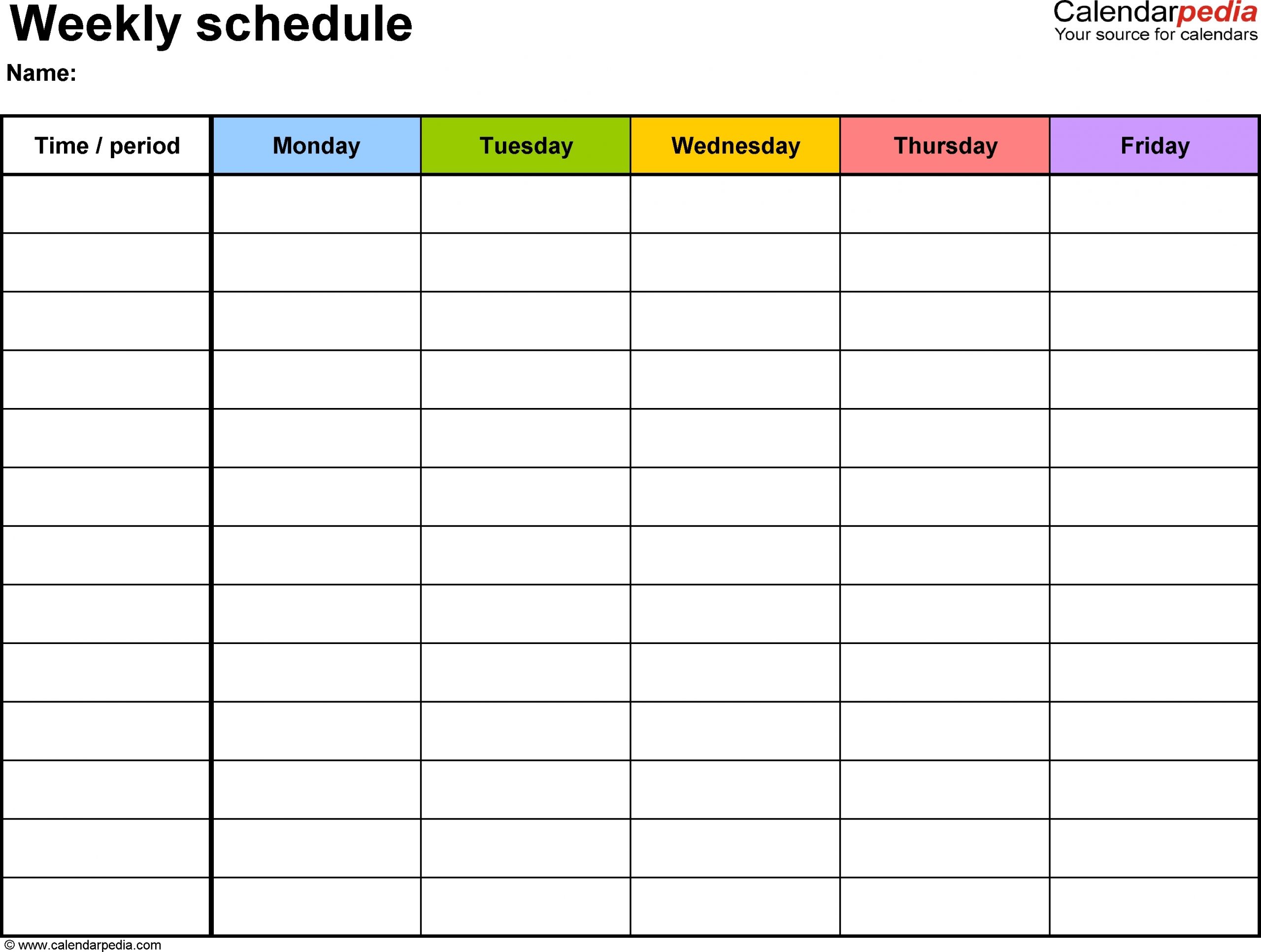 Get Weekly Schedule Time Schedule