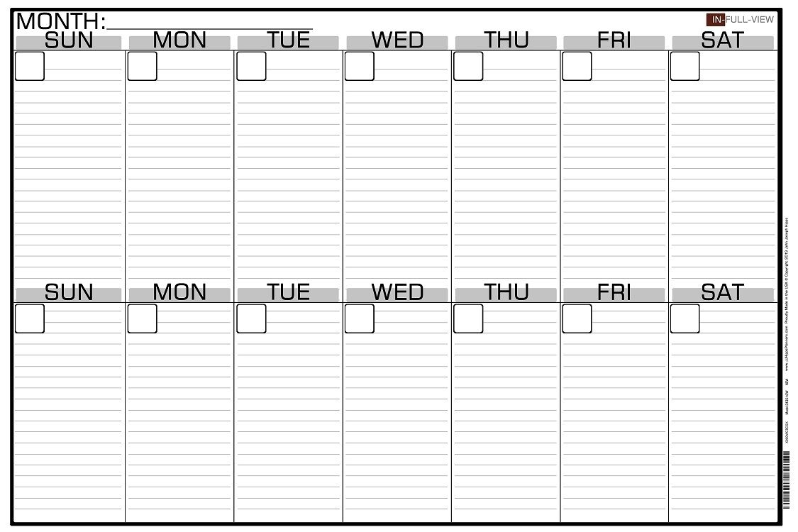 Pick 2 Week Calendar Template