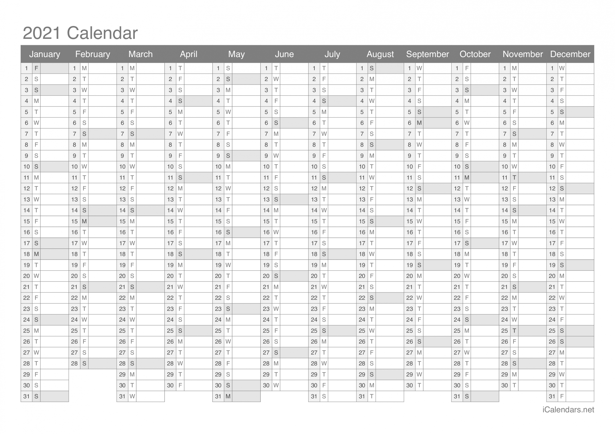 Pick 2021 Calendar 2021