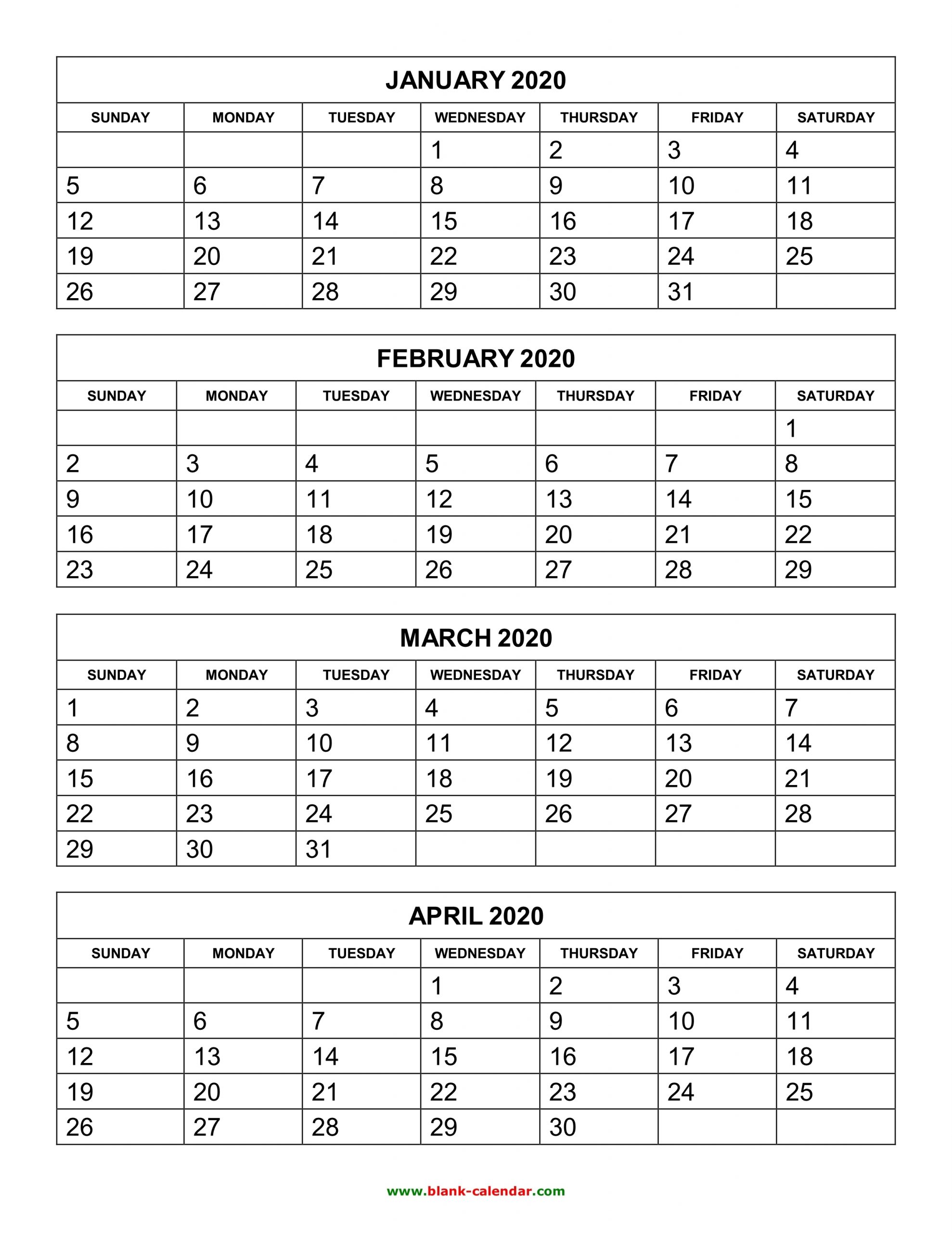 Pick 2021 Calendar Free Printable 4 Month