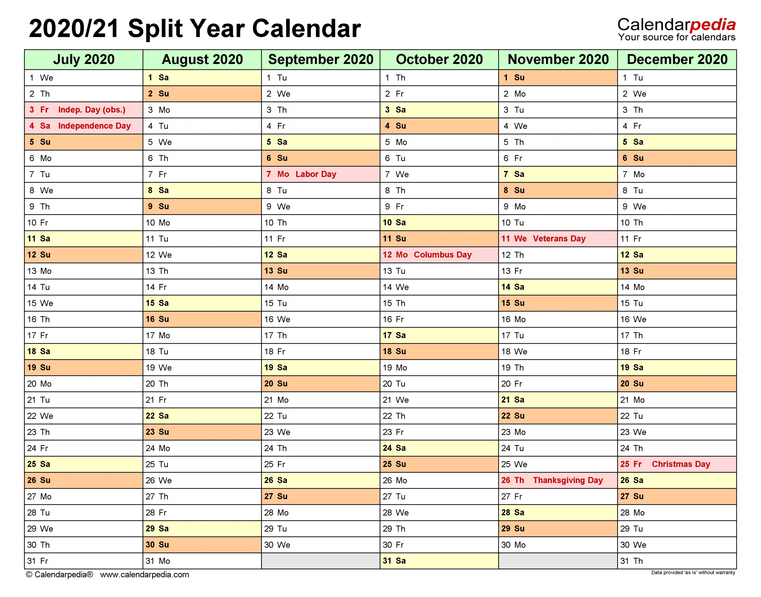 Pick 2021 Calendar Of August Through December