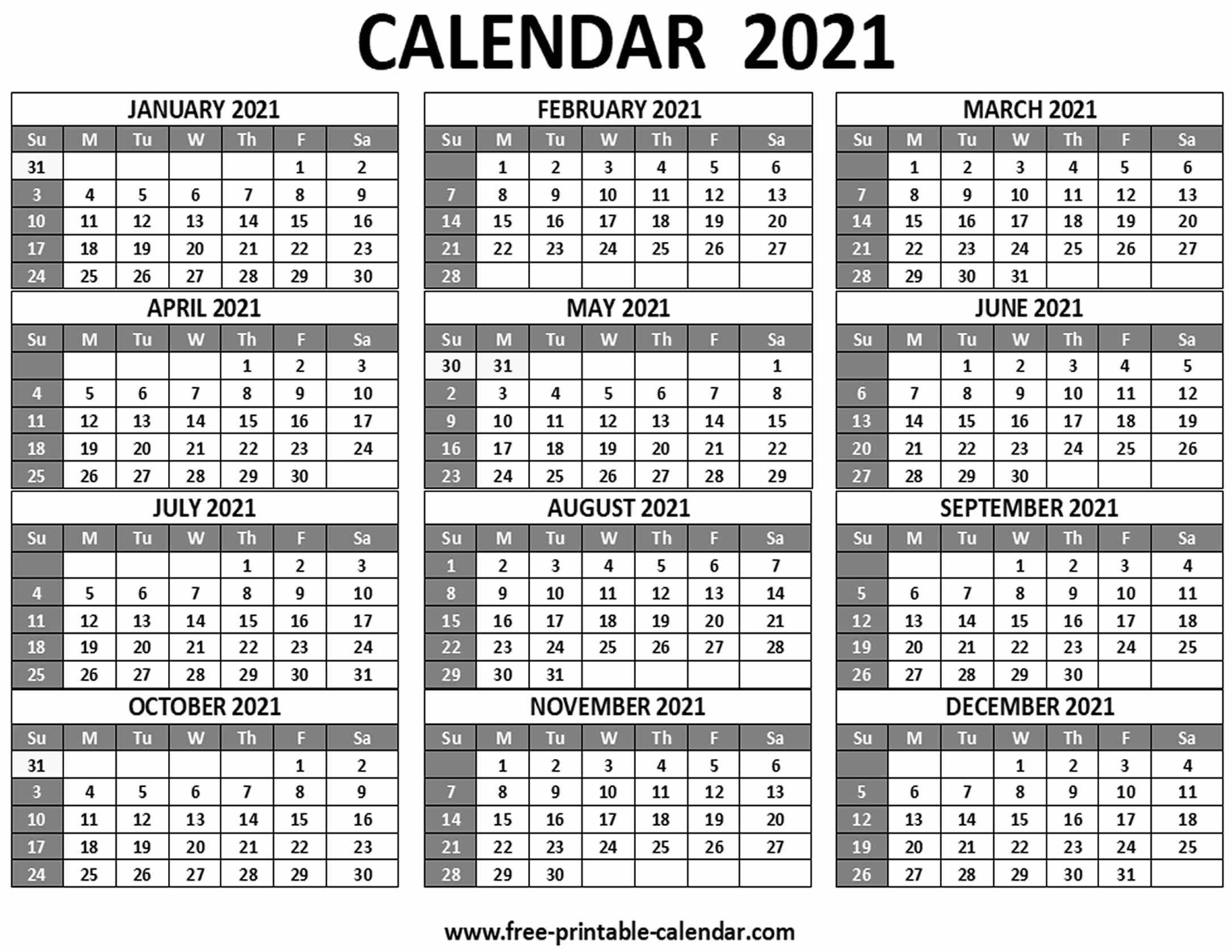 Pick 2021 Calendar Printable One Page