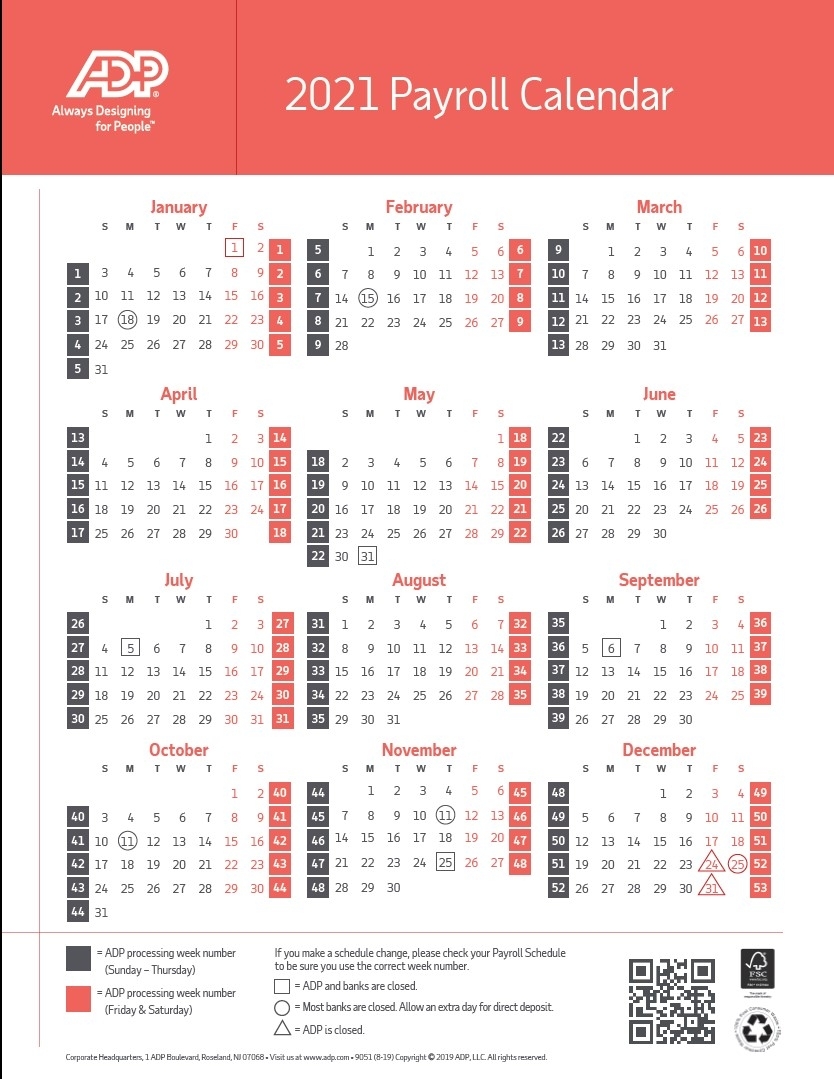 Pick 2021 Calendar With Pay Periods