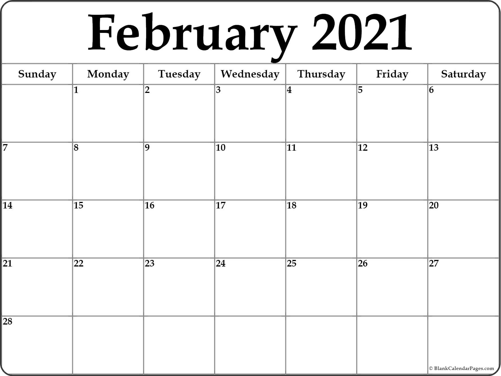Pick 2021 Monthly Calendar Printable