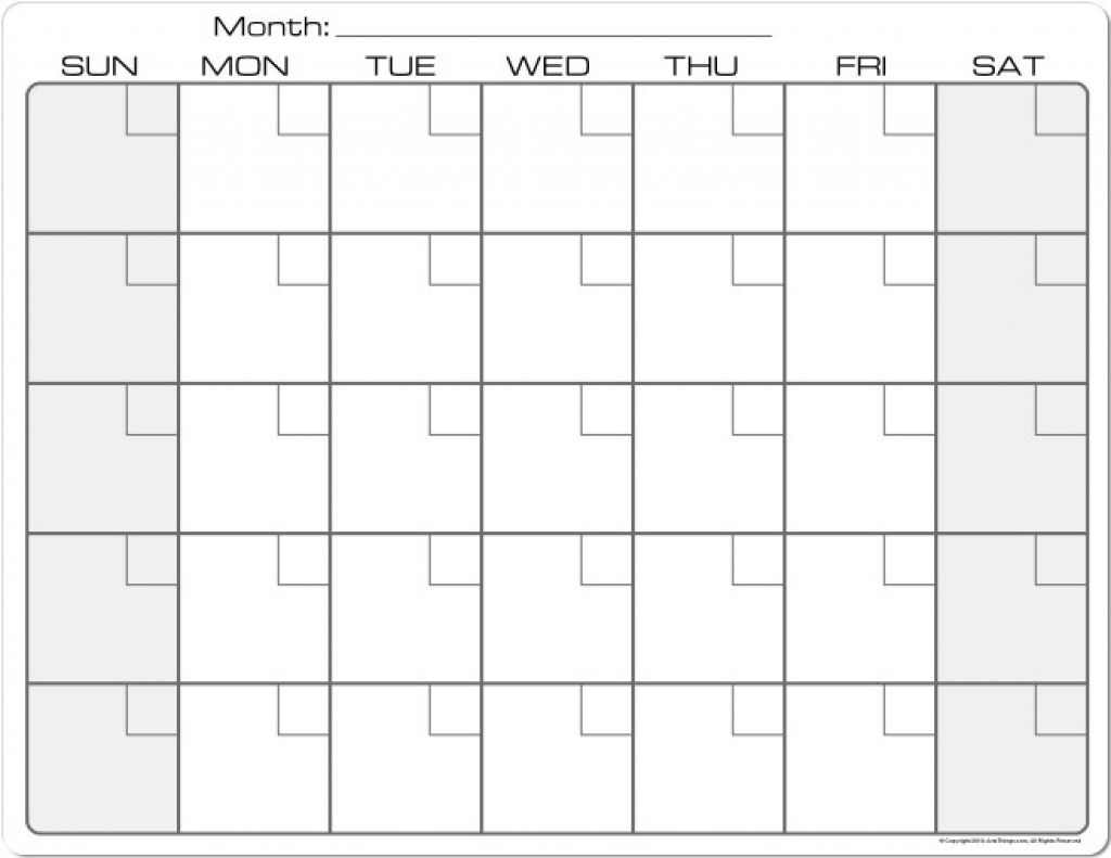 Pick 5 Month Blank Calendar