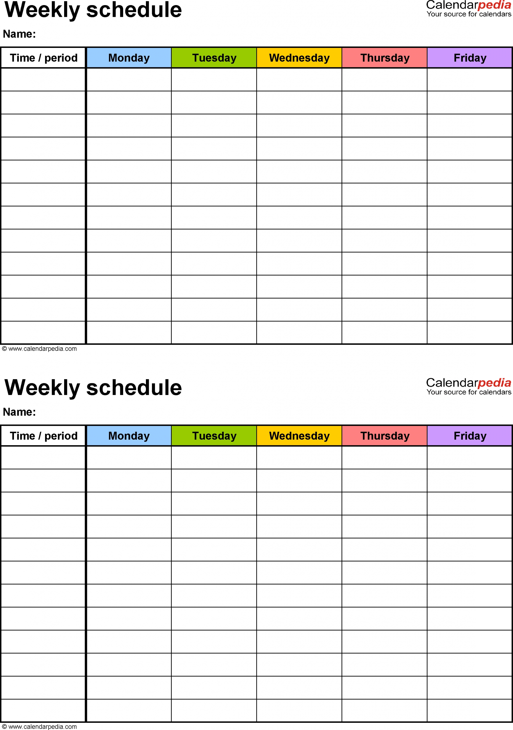 Pick 7 Day A Week Printable Fillable Calendar