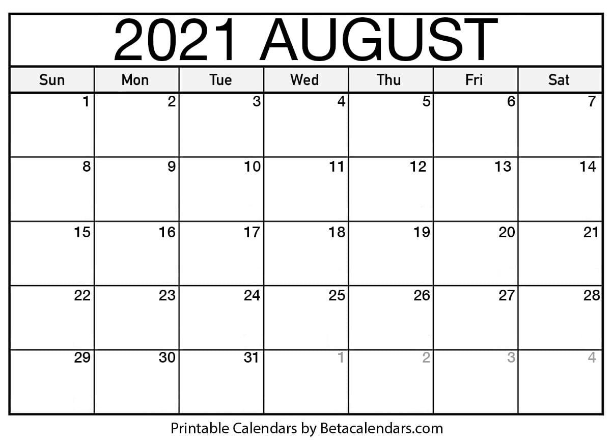 Pick August 2021 Beta Calendar Weekly