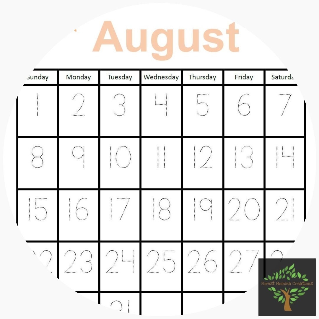 Pick August 2021 Calendar Printable Cute Homeschool
