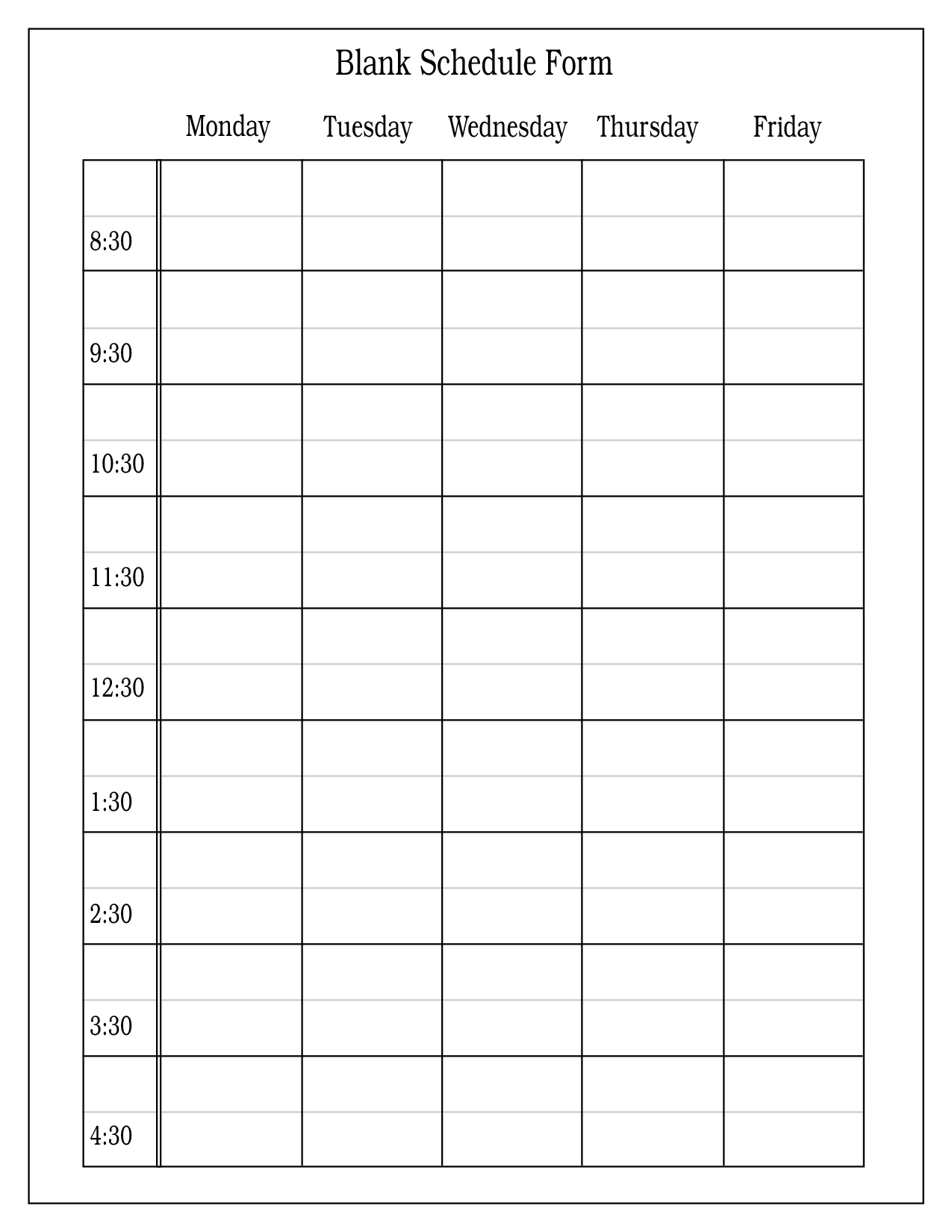 Pick Blank 12 Hour Shift Schedule Templates