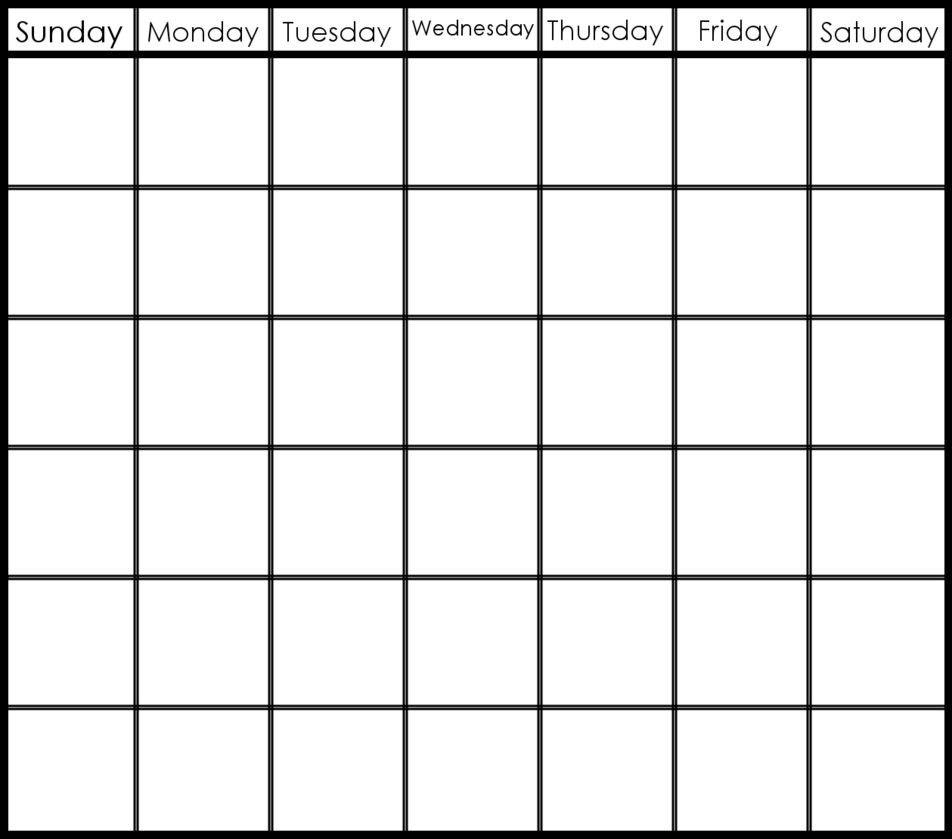 Pick Blank 6 Week Calendar
