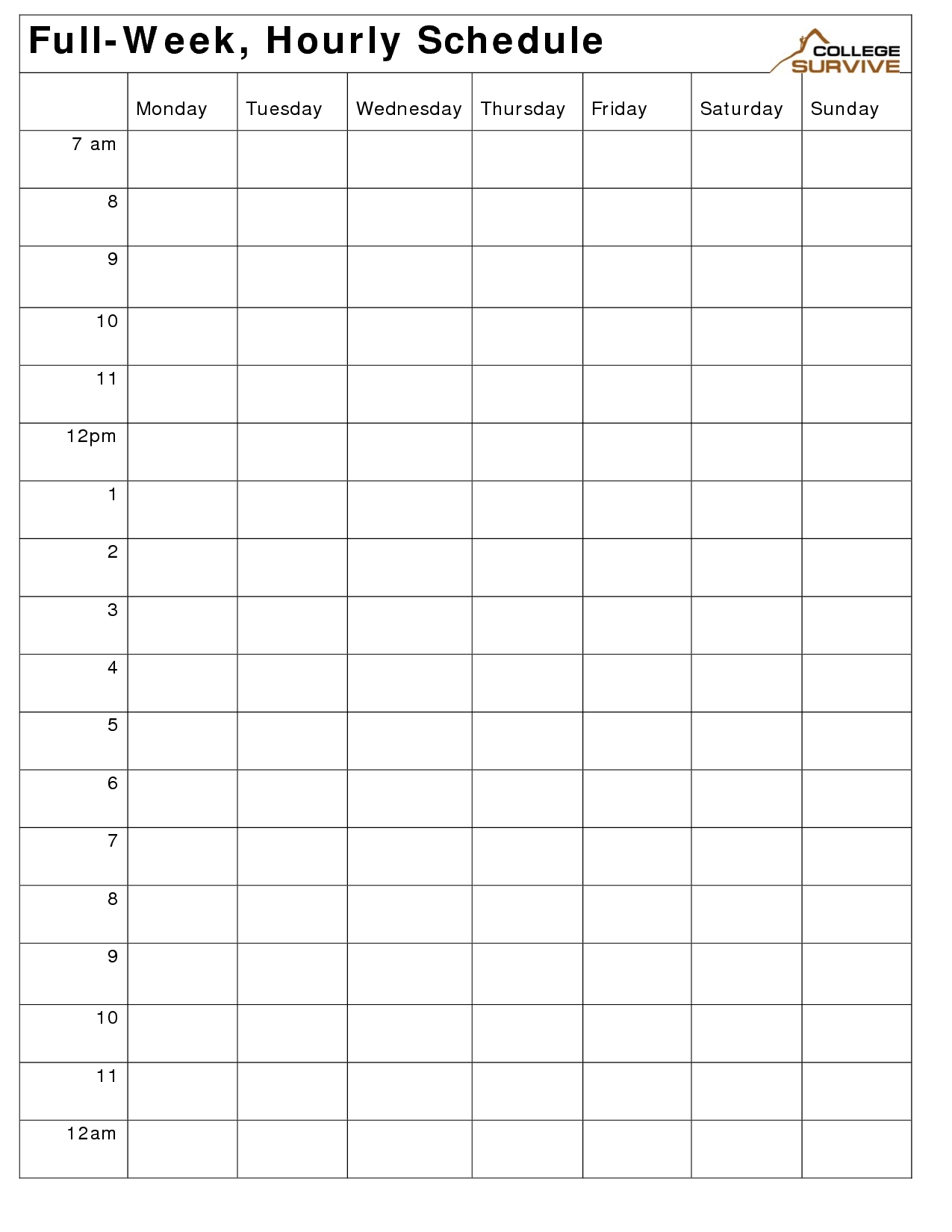 Pick Blank Work Week Calendar Printable
