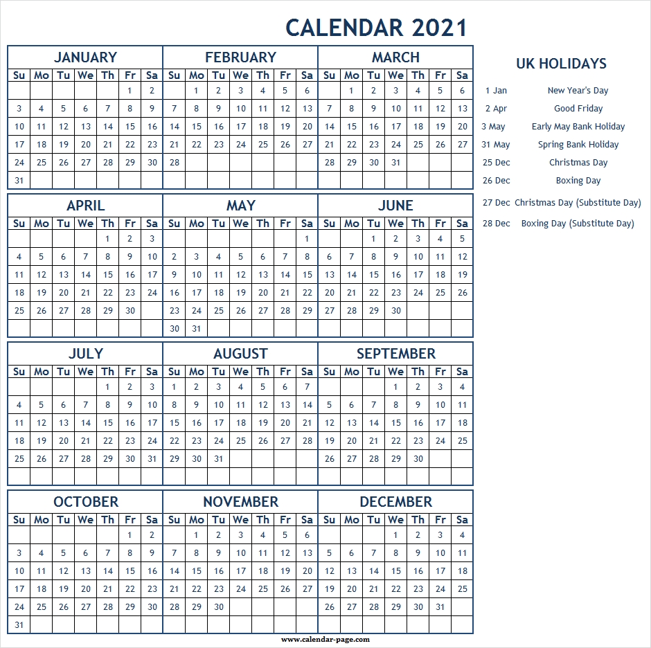 Pick Calendar 2021 Uk