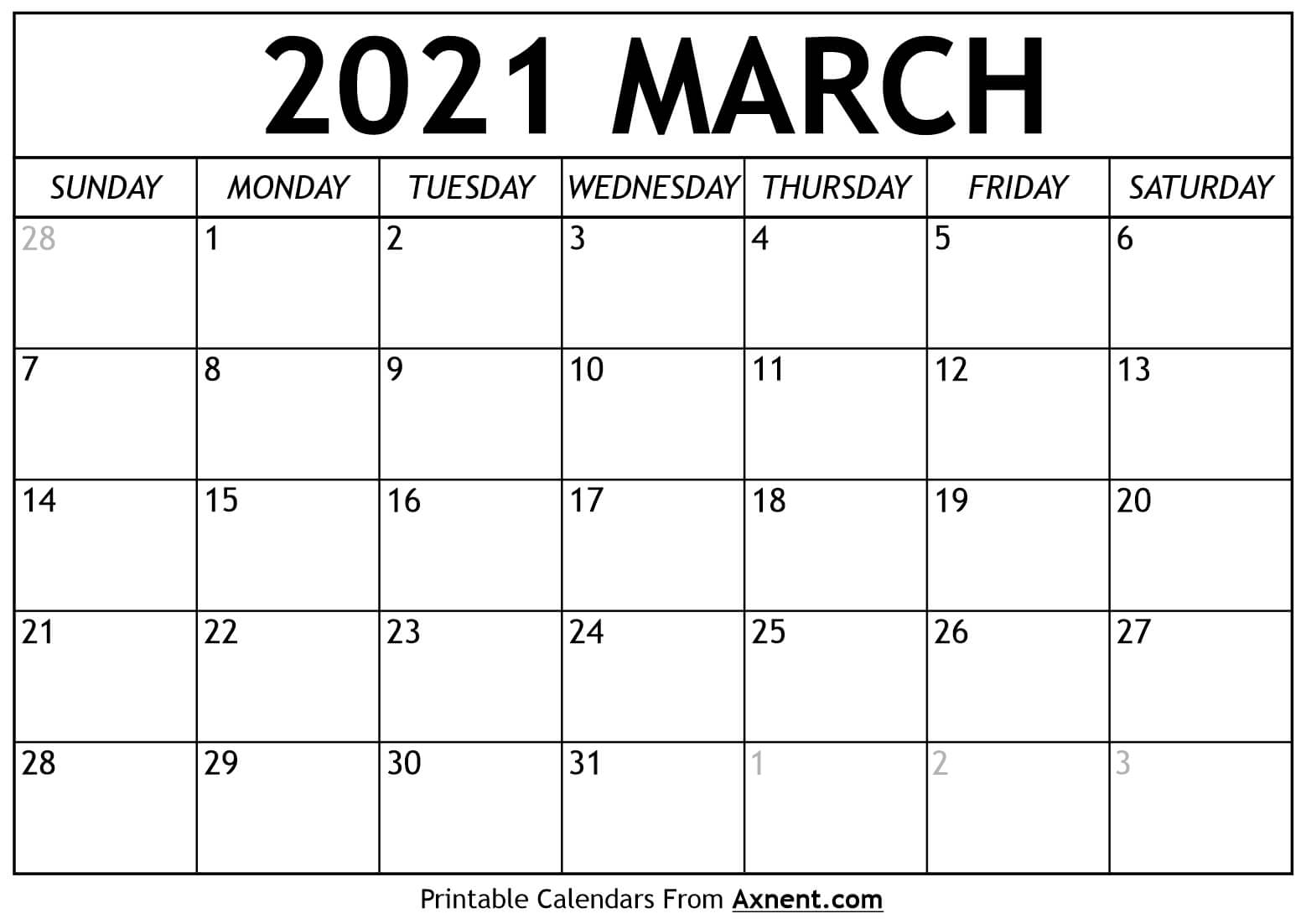 Pick Calendar April 2021 March 2021