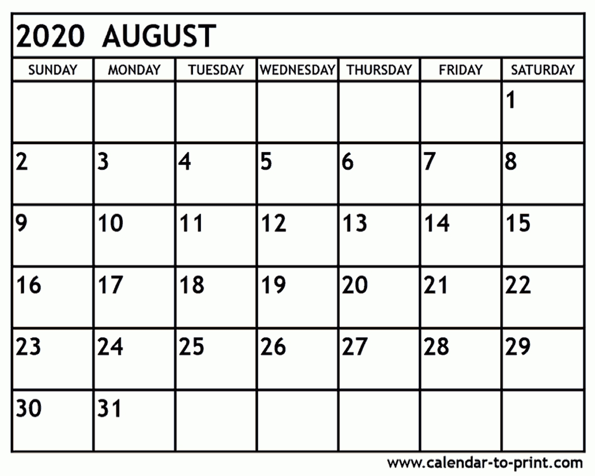 Pick Calendar To Print August To Print