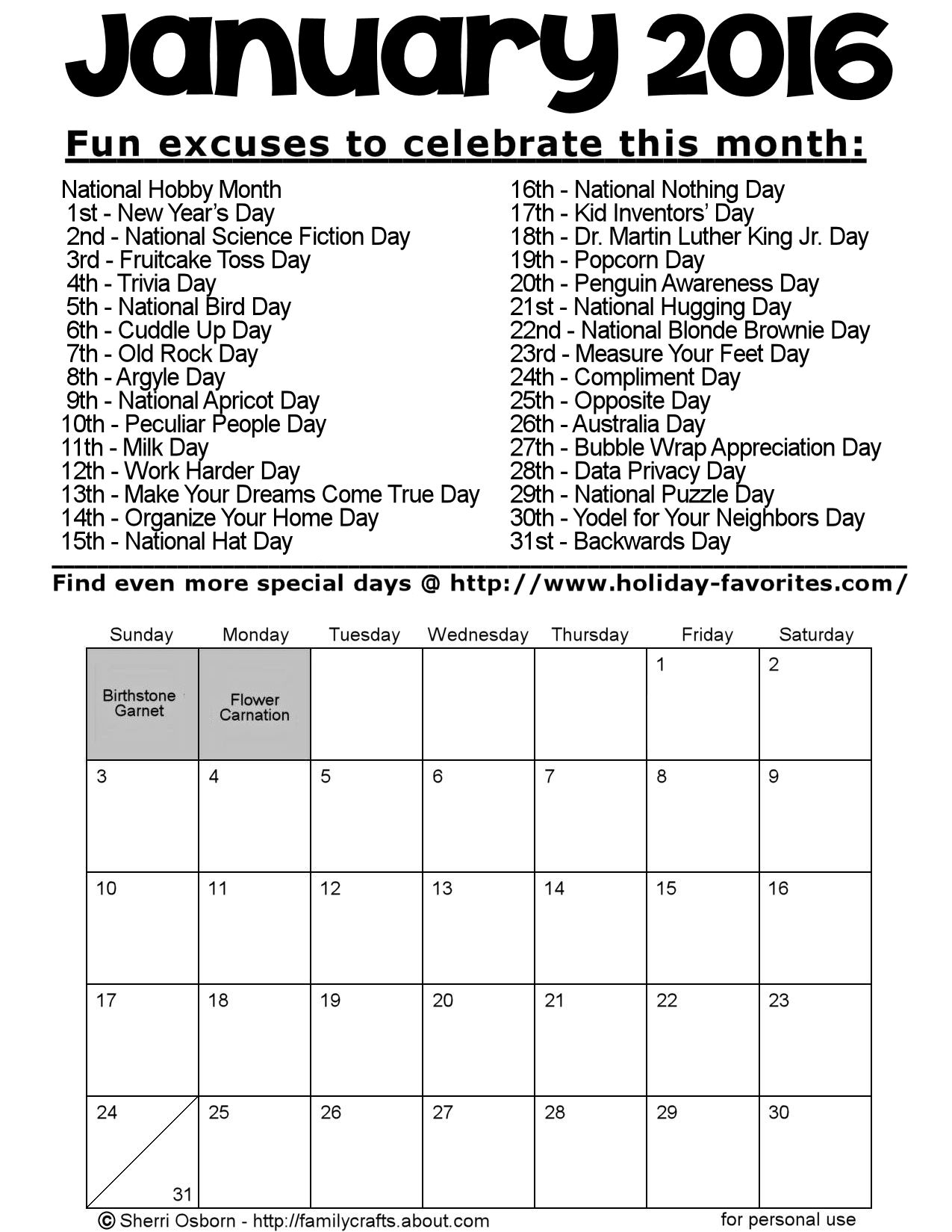 Calendar With All Special Days | Best Calendar Example