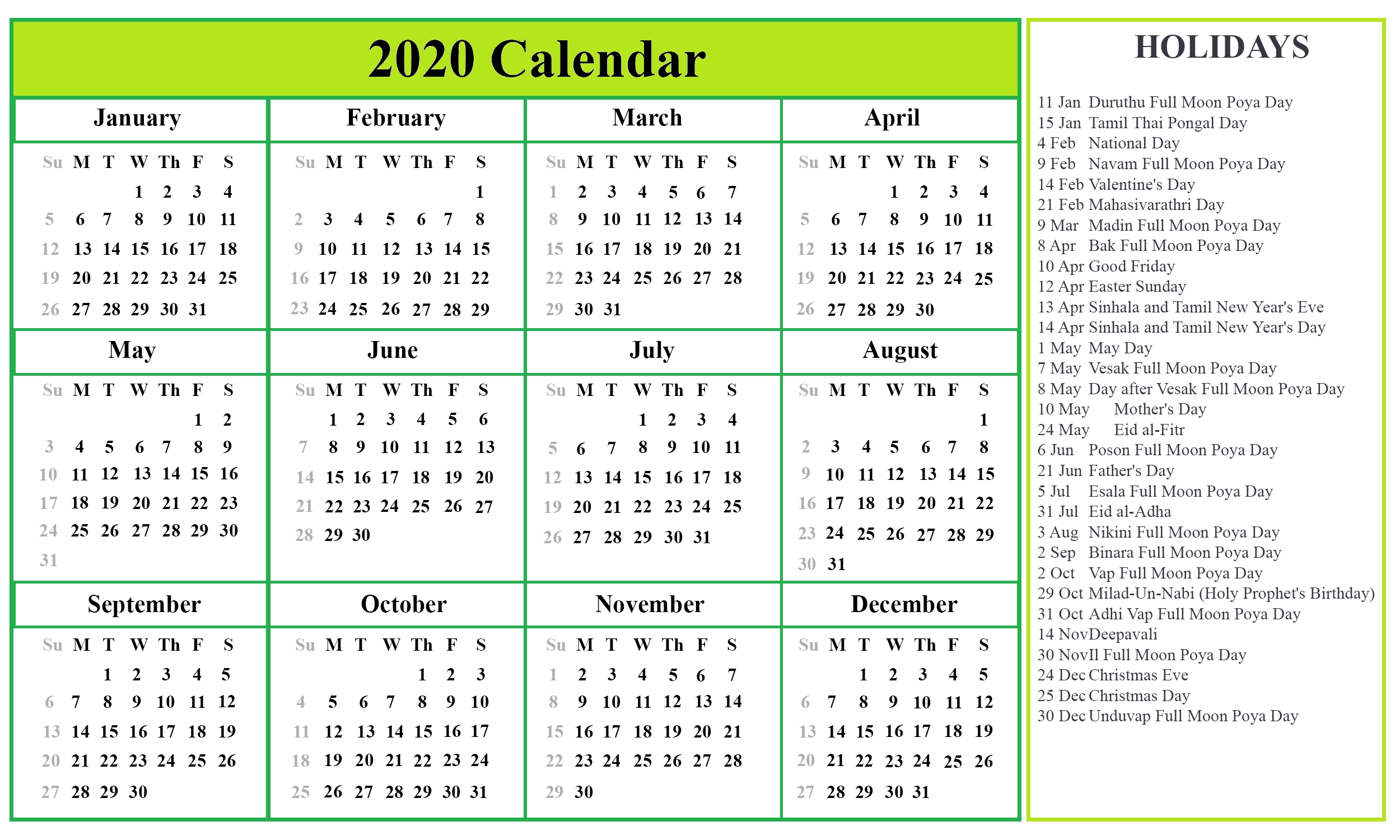 Pick Calendars Print Sri Lanka