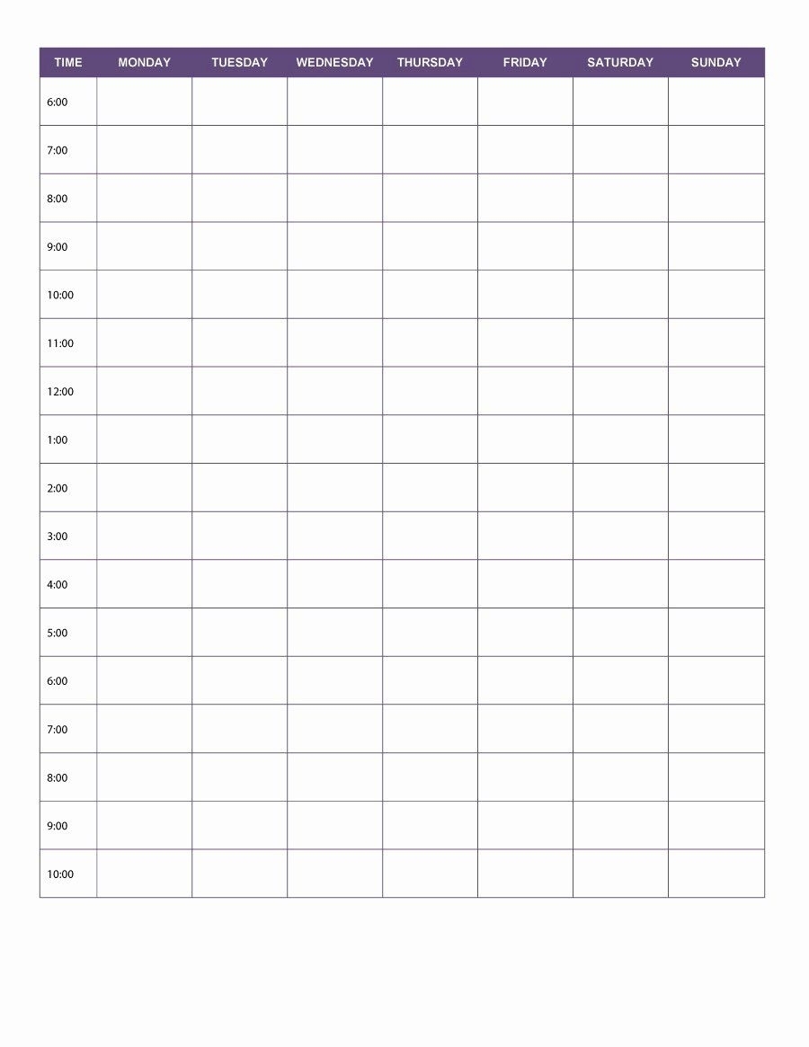 Pick Day Schedule By Half Hour