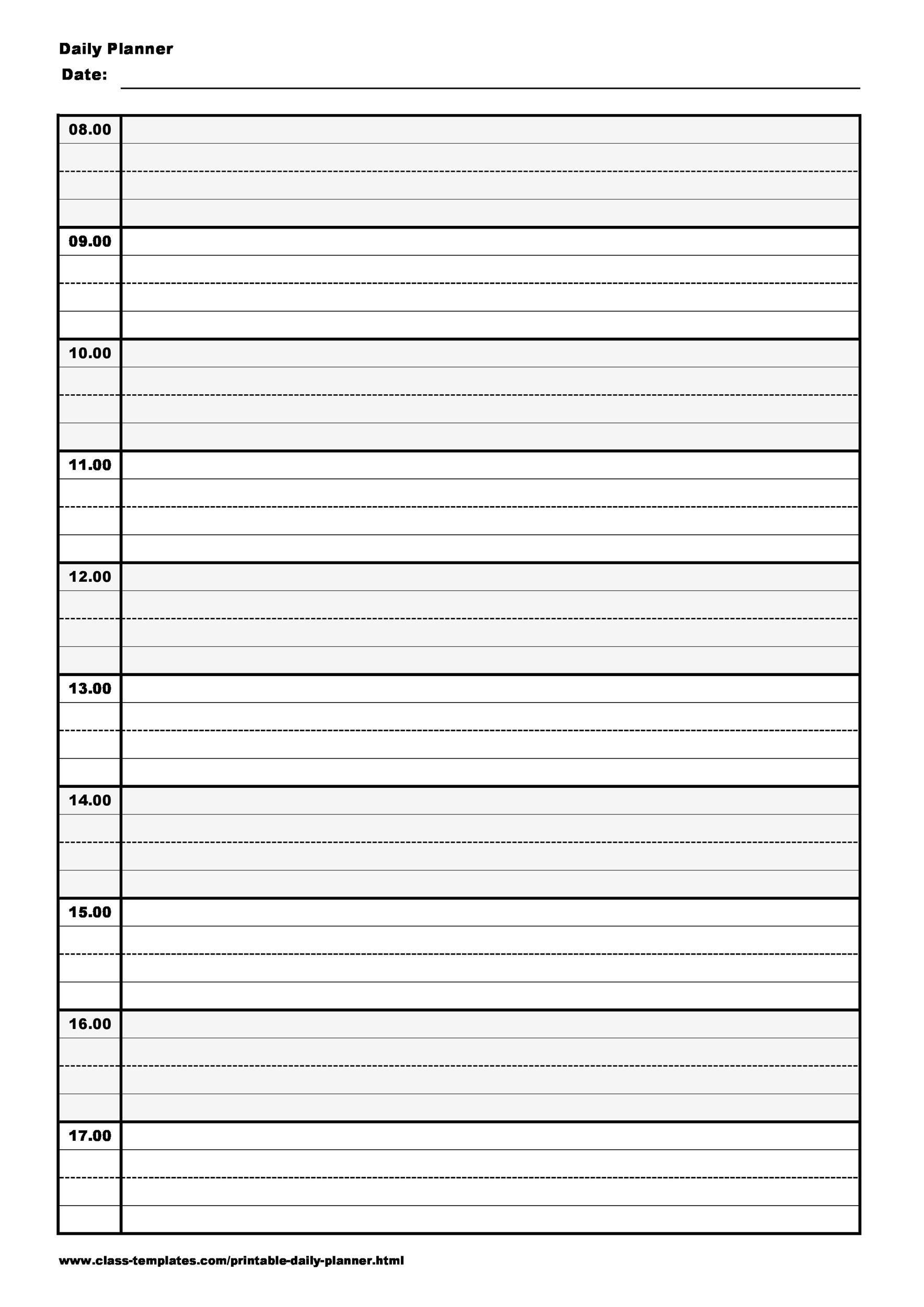 Pick Day Time Schedule Sheet 15 Min