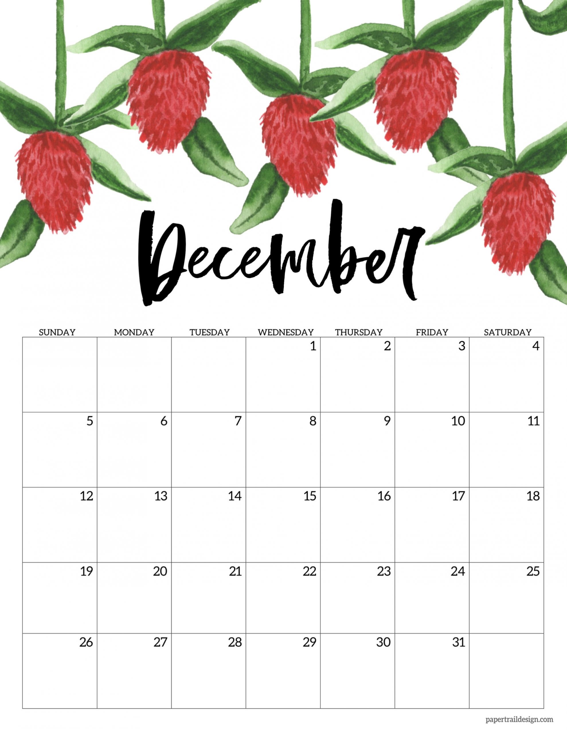 Pick December Calendar Page 2021