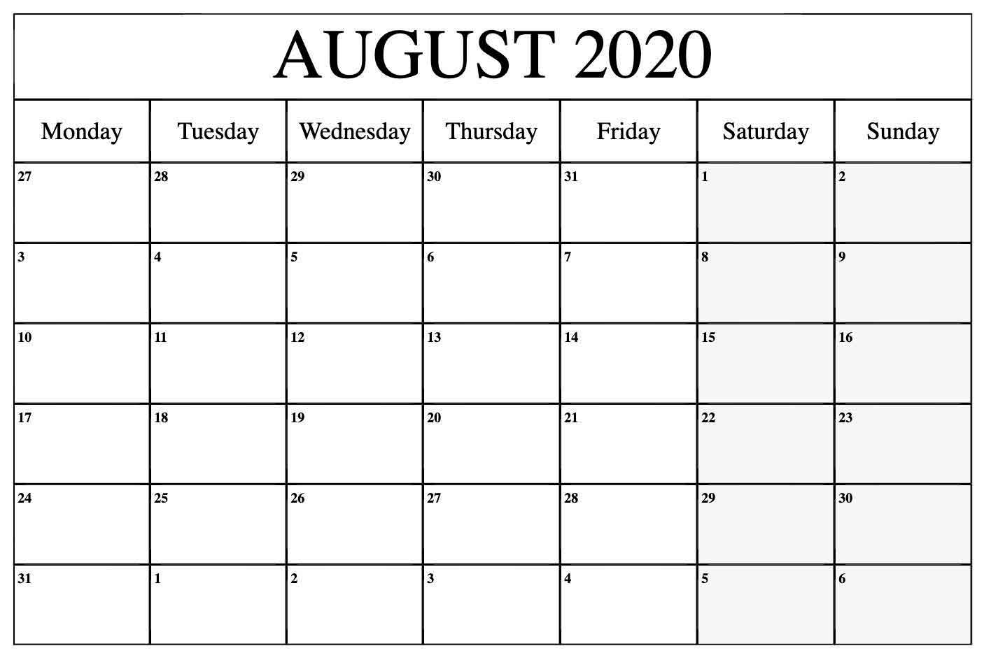 Pick Fill In August Schedule
