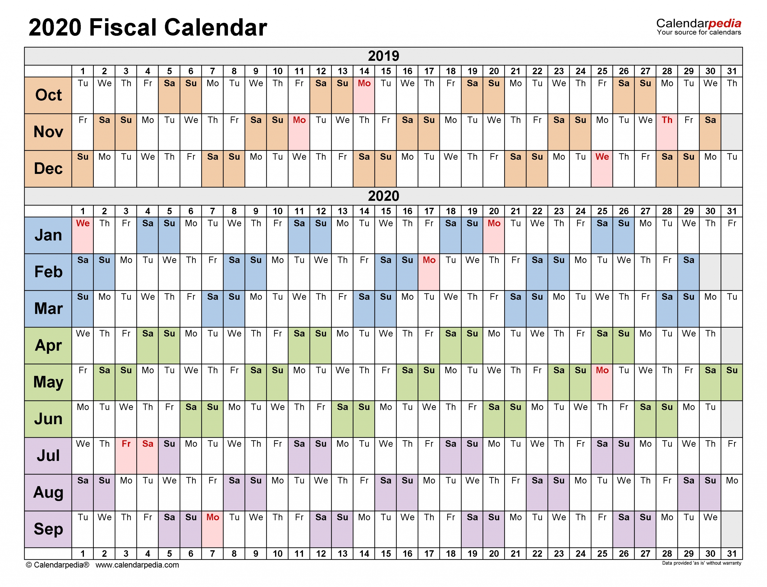 Pick Financial Fiscal Weeks