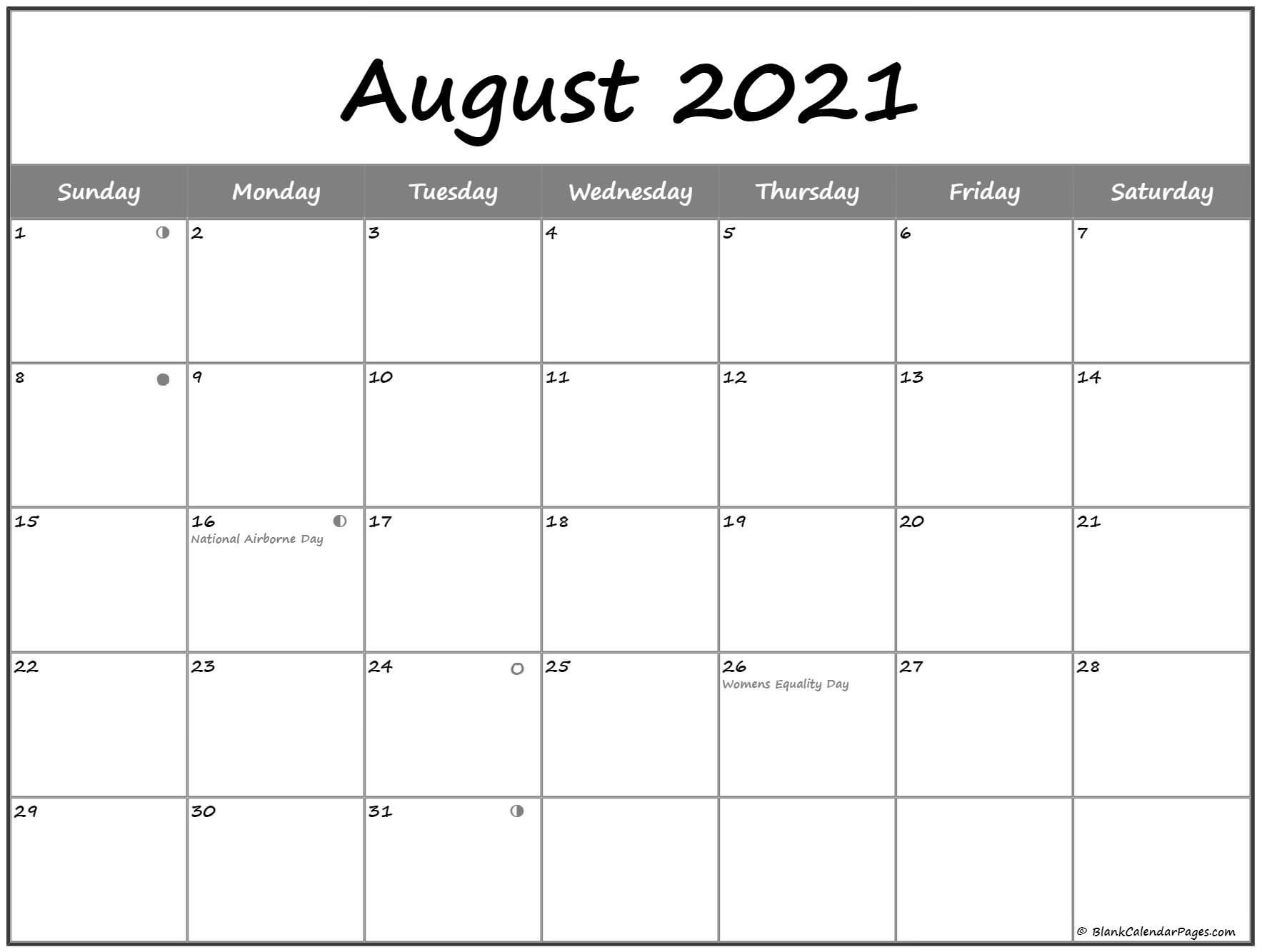 Pick Fishing Lunar Calendar August 2021