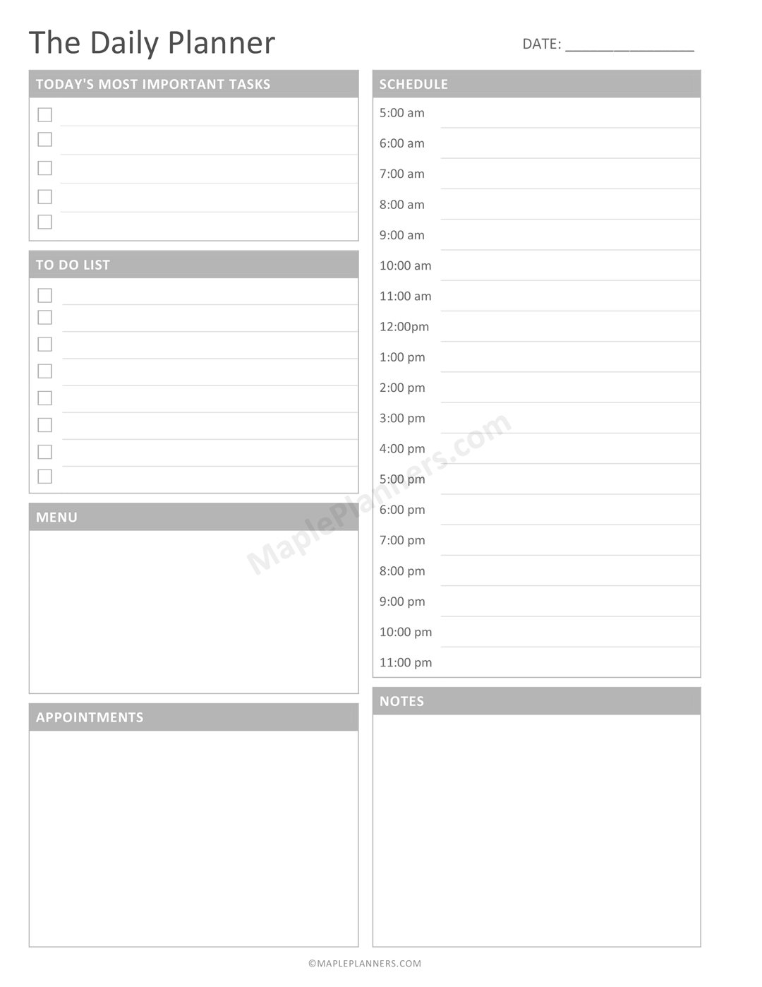 Pick Free Online 5.5X8.5 Planner Pages