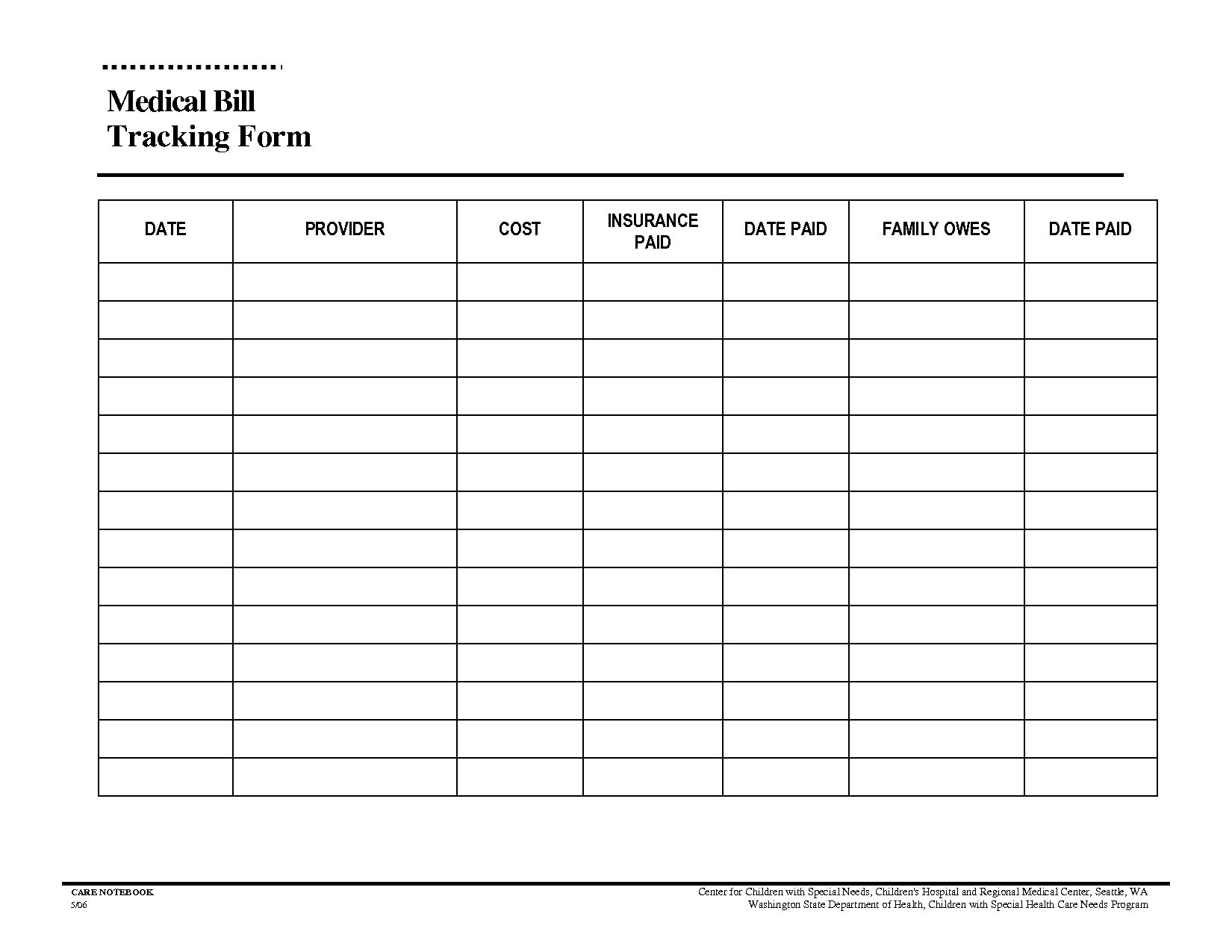 Pick Free Printable Blank Monthly Bill Payment Worksheet