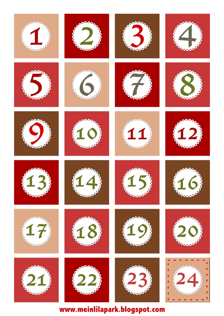 Pick Free Printable Calendar Numbers 1 31