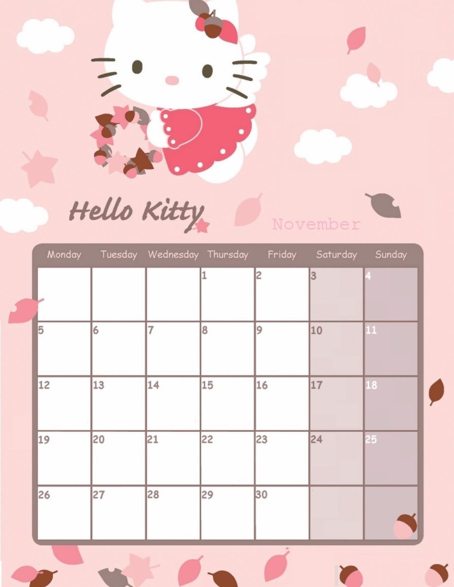 Pick Hello Kitty Calendar Template
