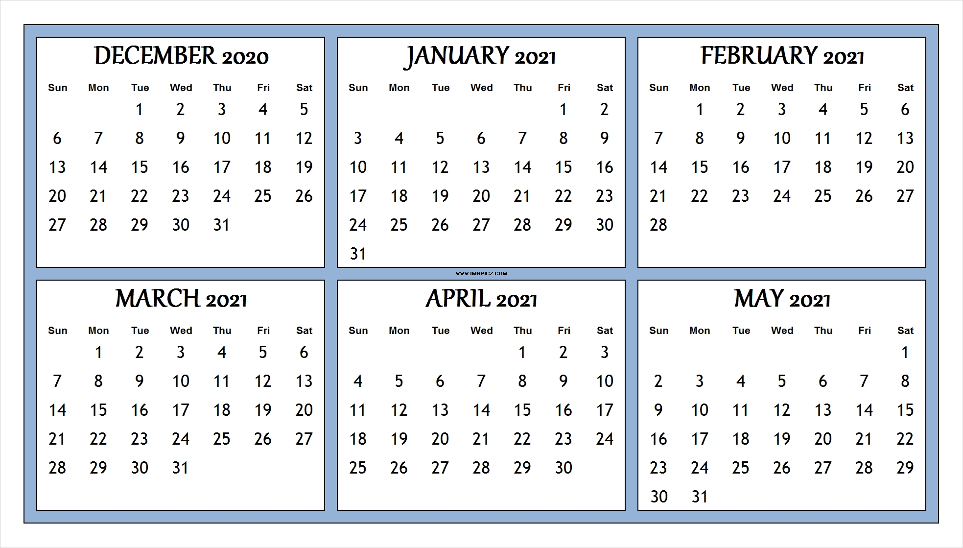 Pick Jan Feb Mar Apr Printable Calendar 2021