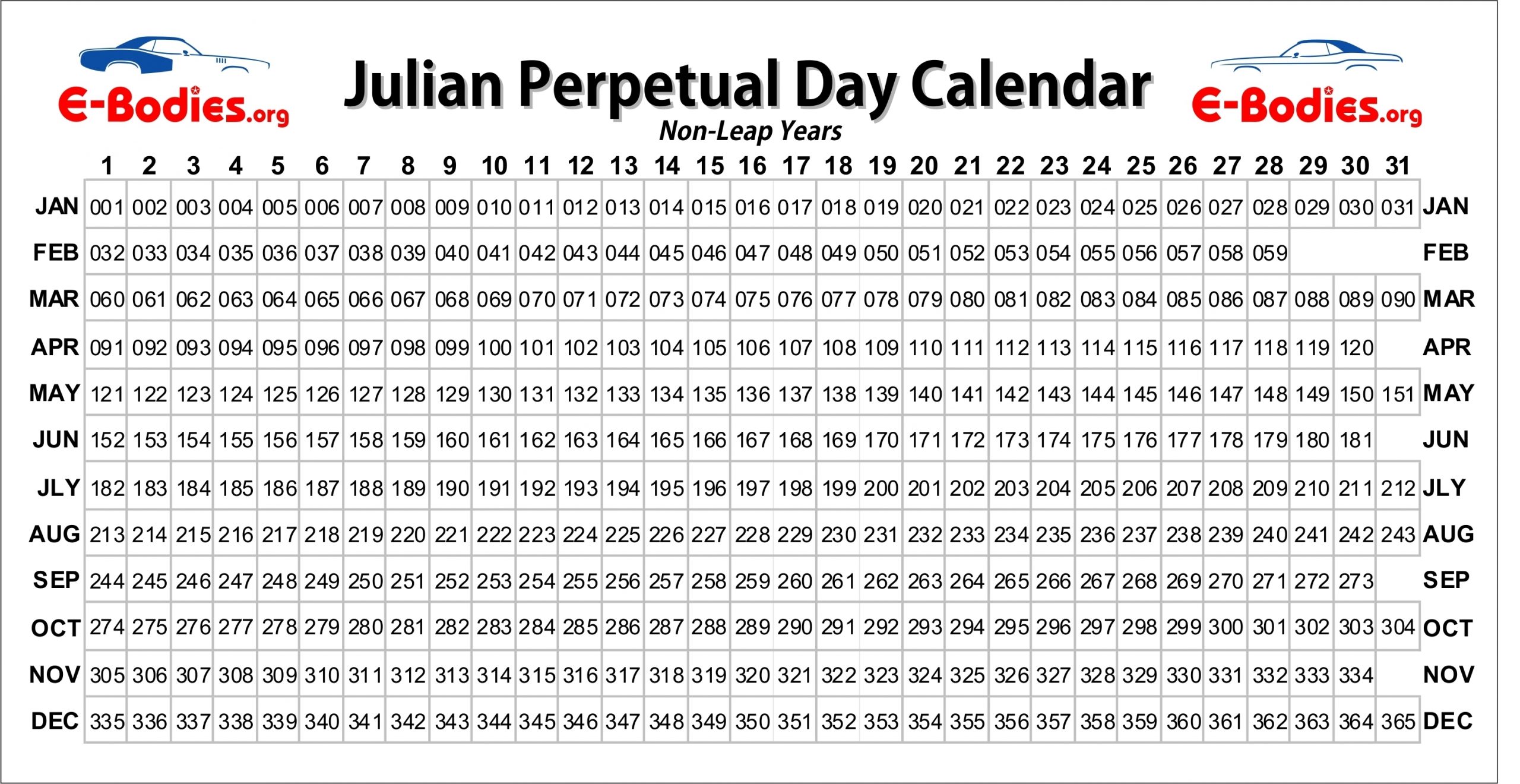 Pick Julian Calendar Date Today