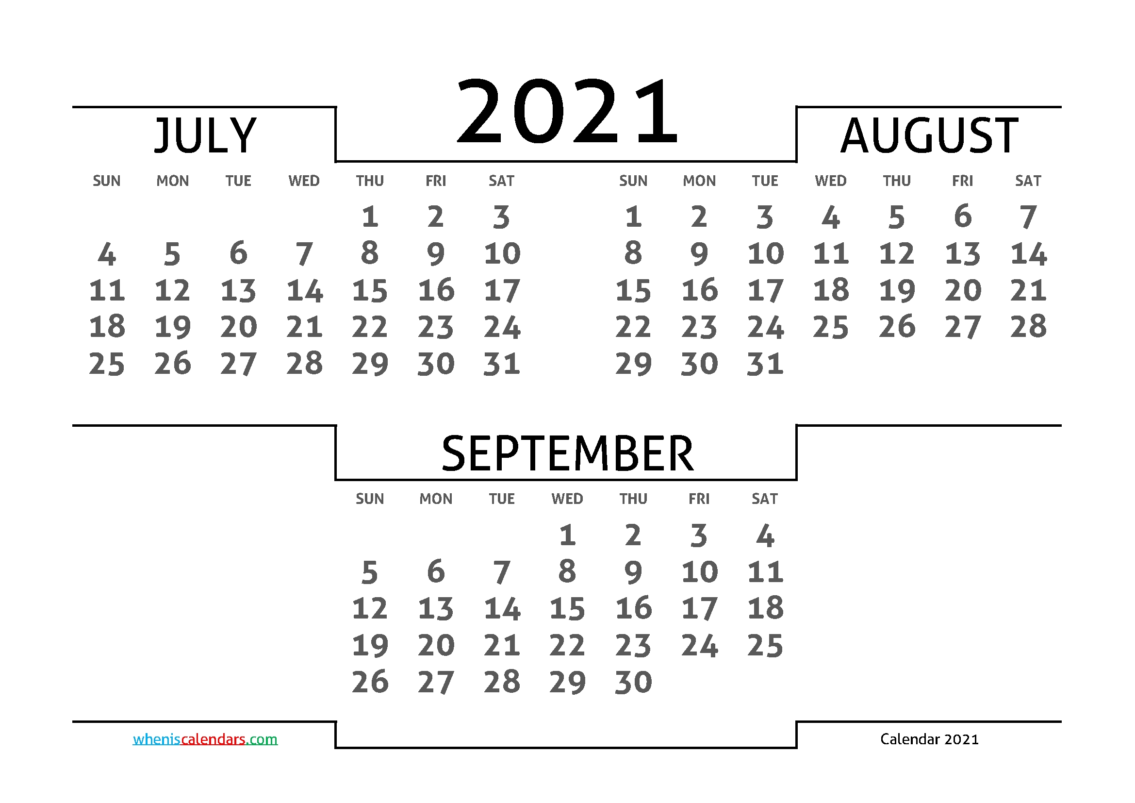 Pick July 22 To September 30 2021 Calendar