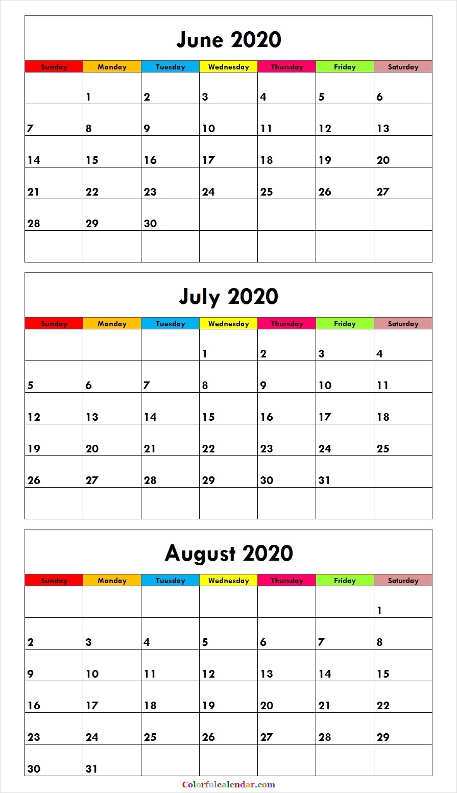 Pick July Calendar And August