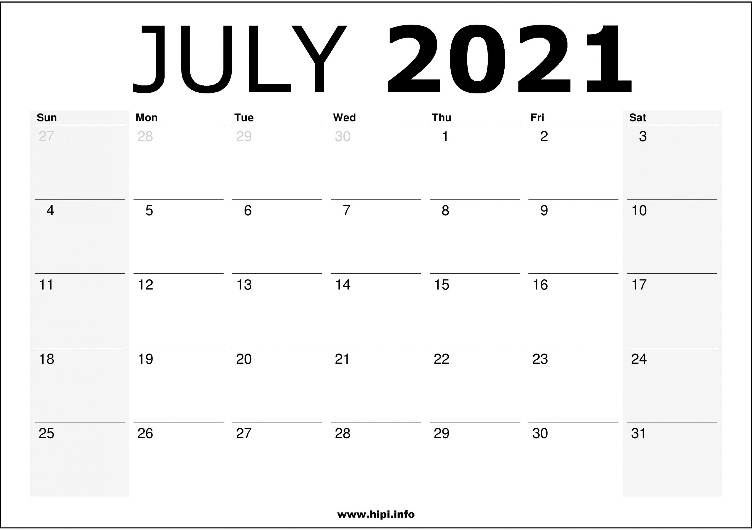 Pick July Calendar Free Screensavers 2021