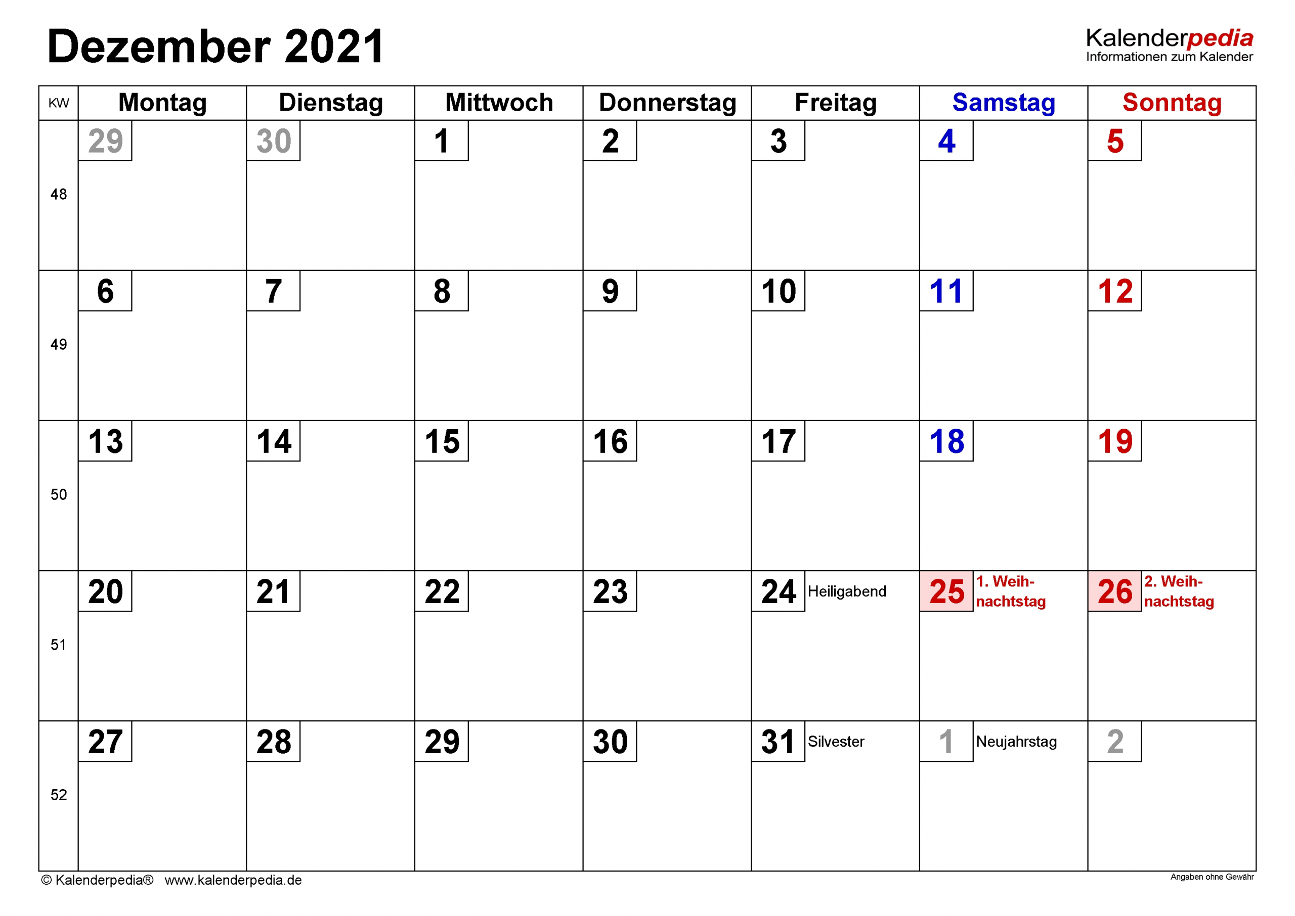Pick Kalender Dezember 2021 Zum Ausdrucken