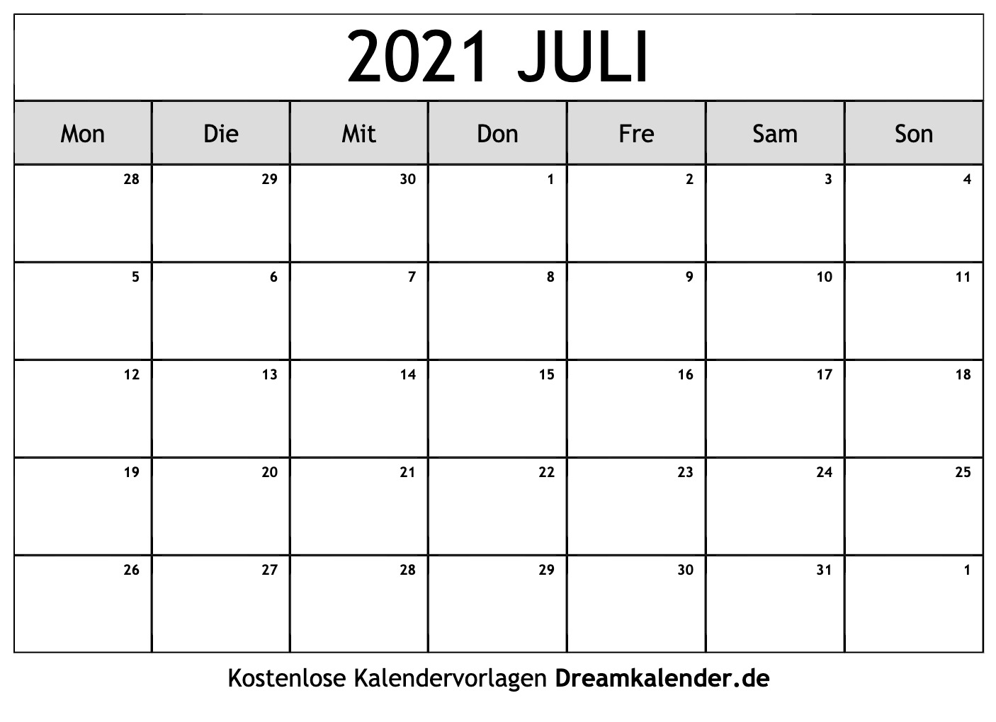 Pick Kalender Juli 2021