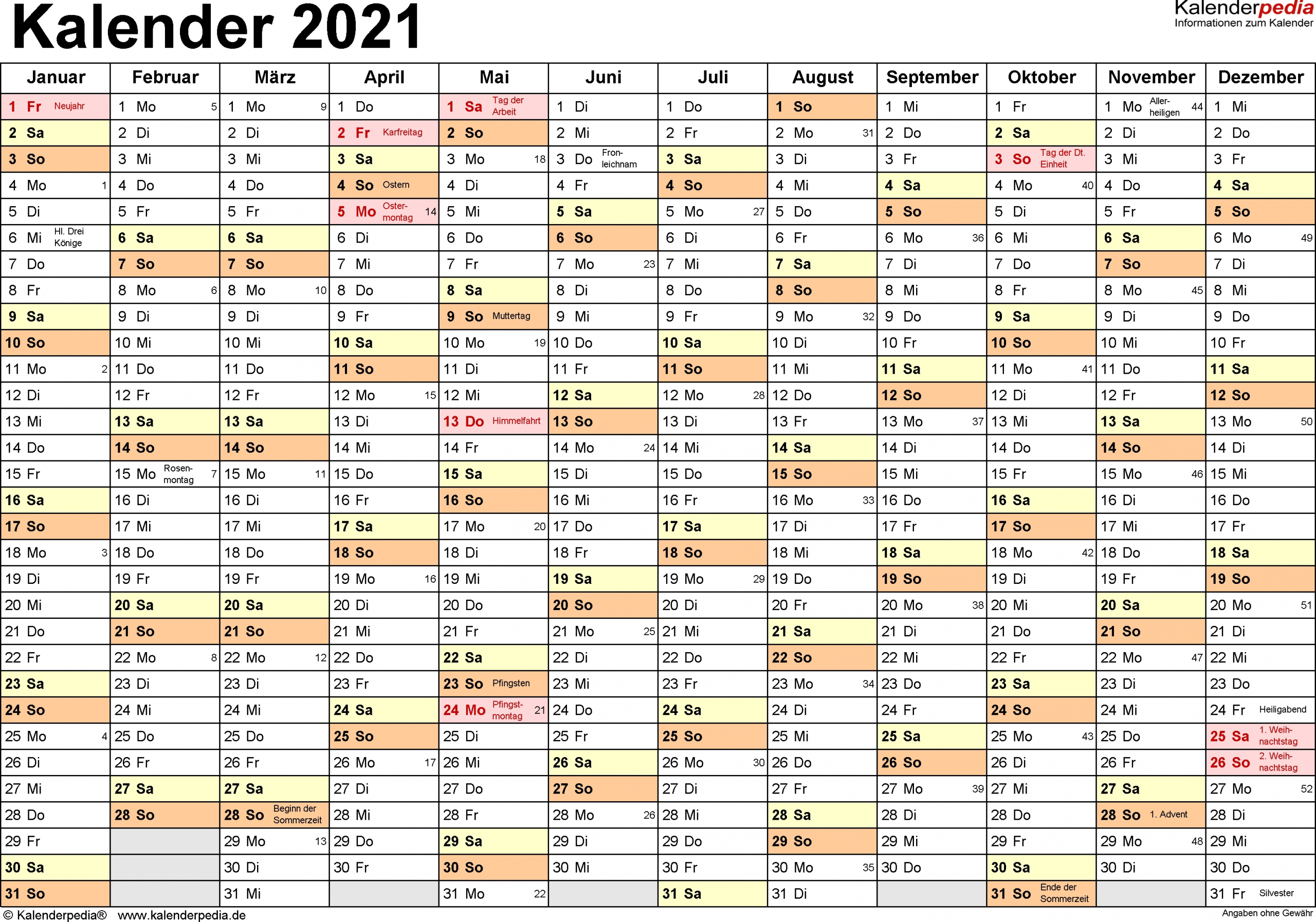 Pick Kalender Zum Ausdrucken 2021