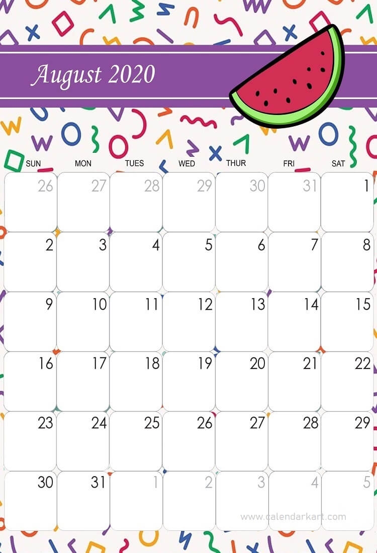 Pick Kids August Calendar