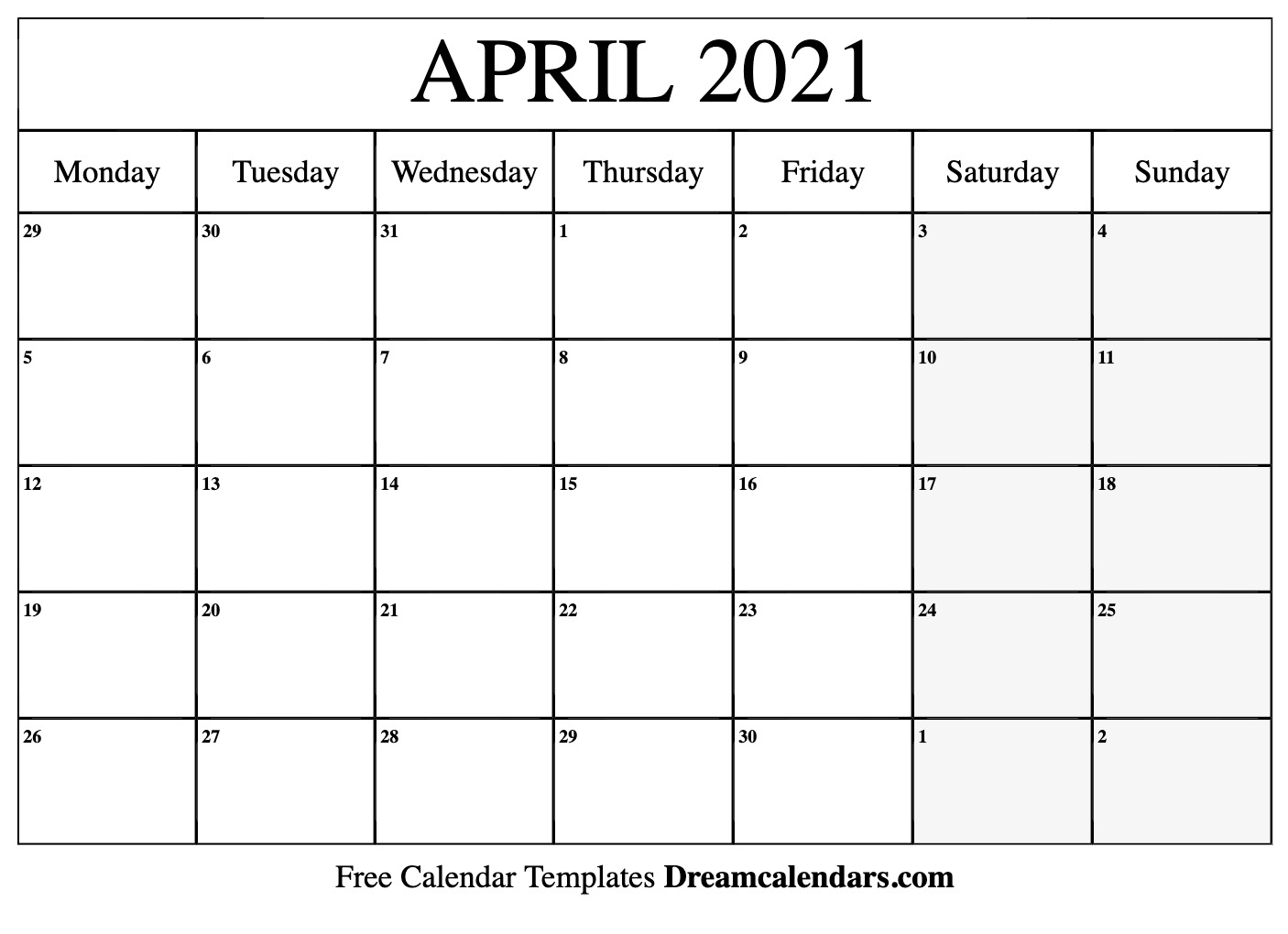 Pick March And April Calendar 2021 Printable