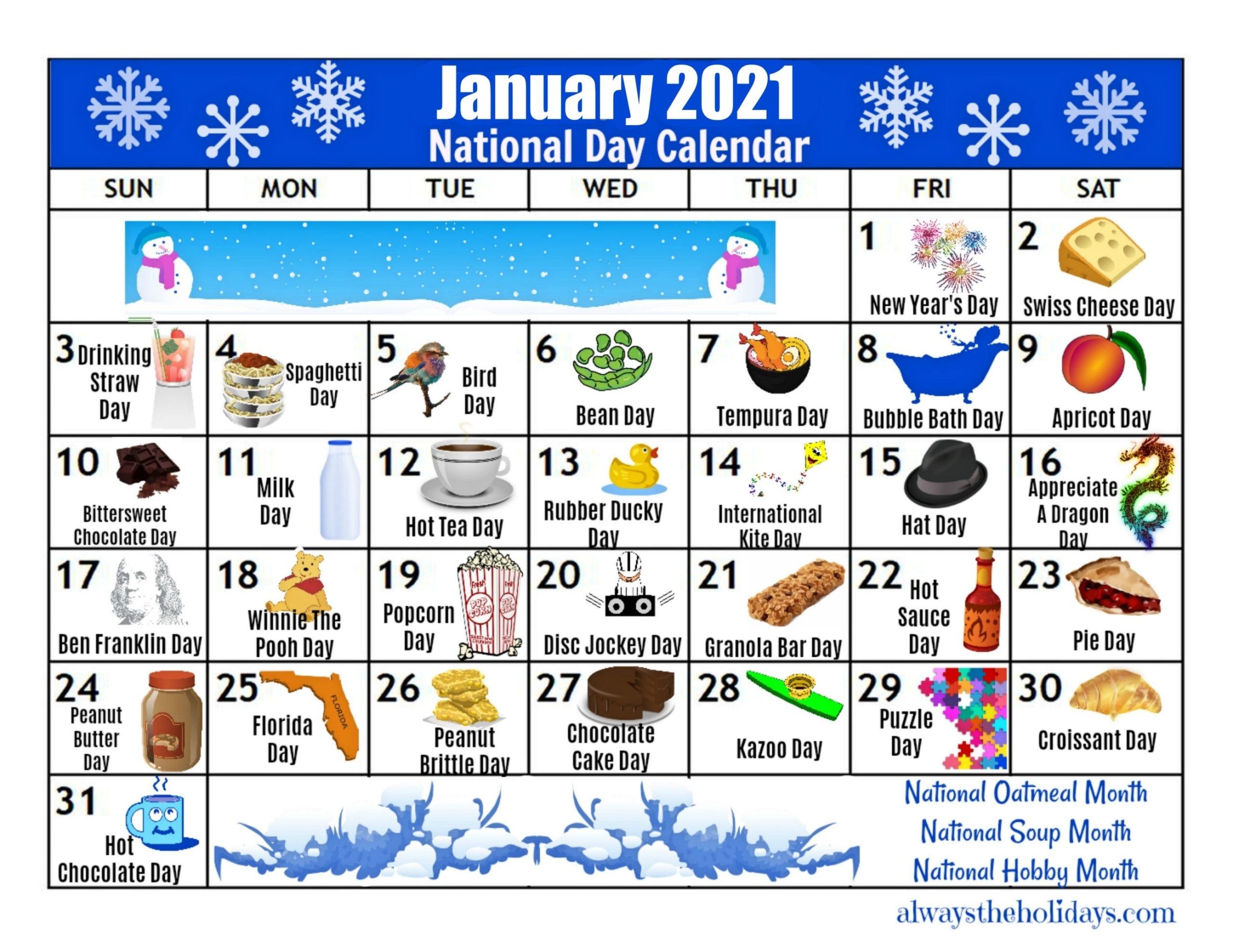 National Food Days 2021 Printable Best Calendar Example