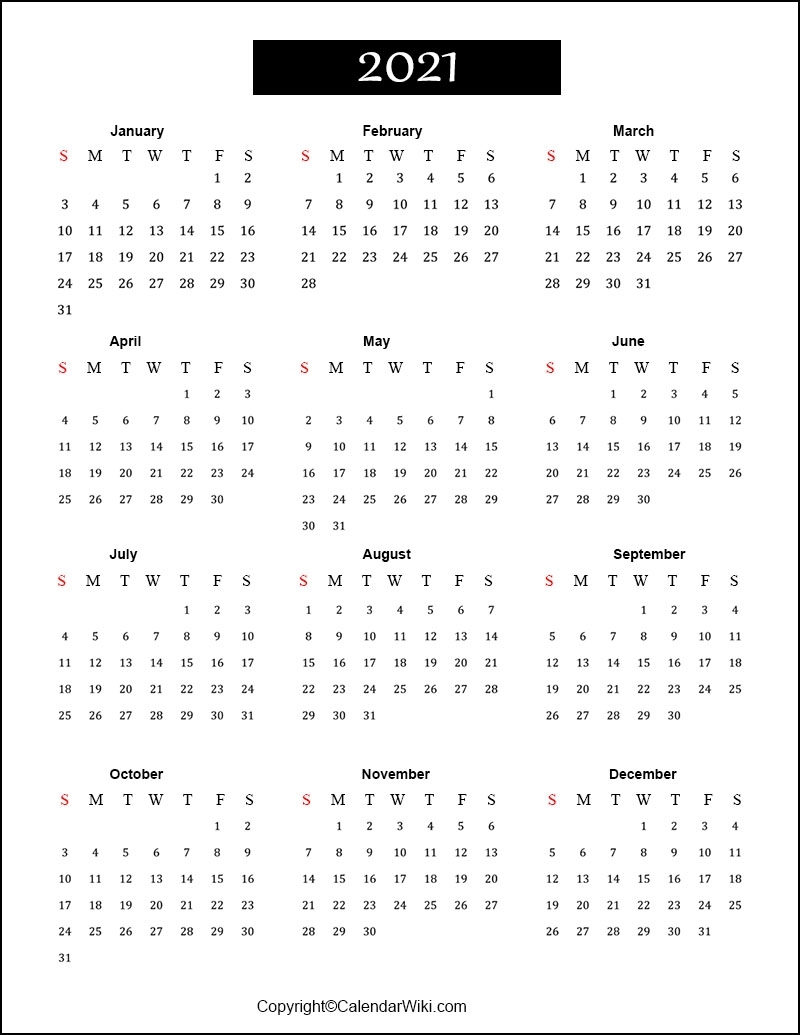 Pick No Download Printable Calendar 2021