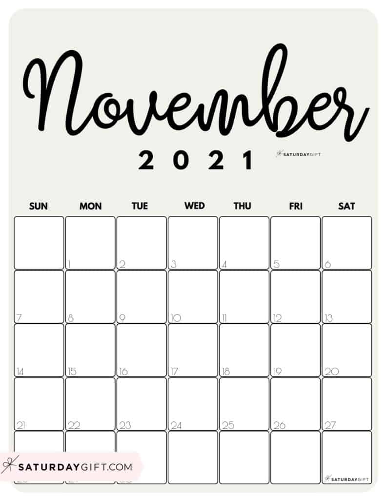 Pick November 2021 Calendar Cute