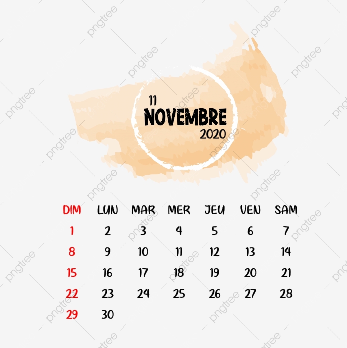 Pick November Calendar Clip Art