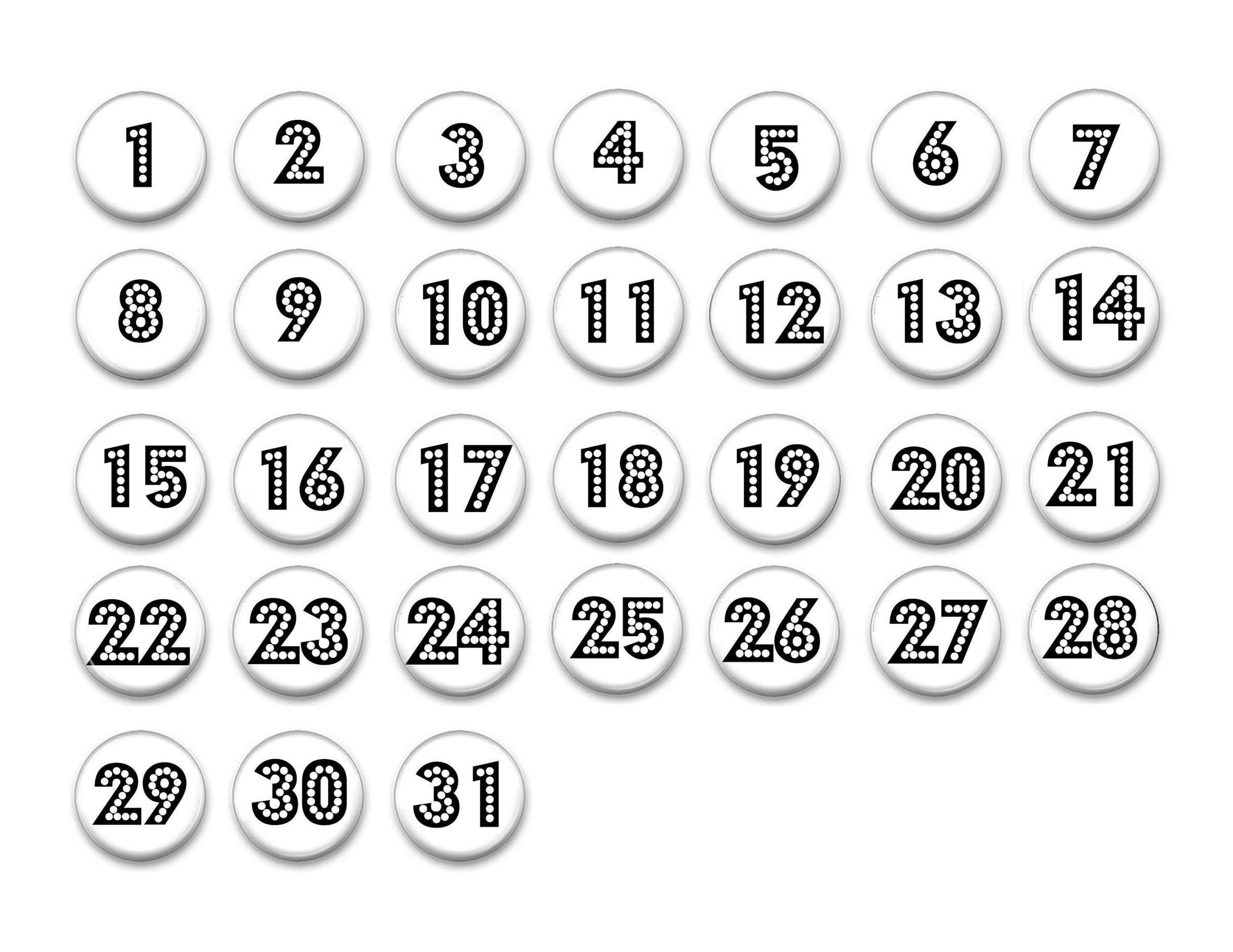 Pick Numbers 1-31 For Calendar