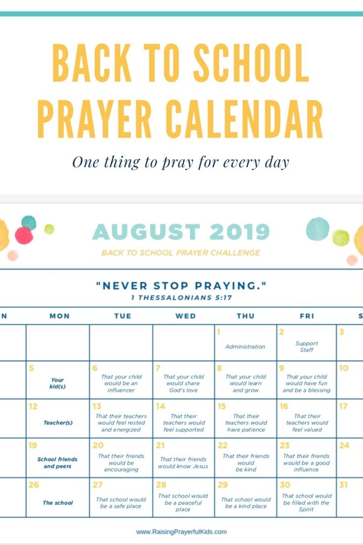 Pick Prayer Calendar For August