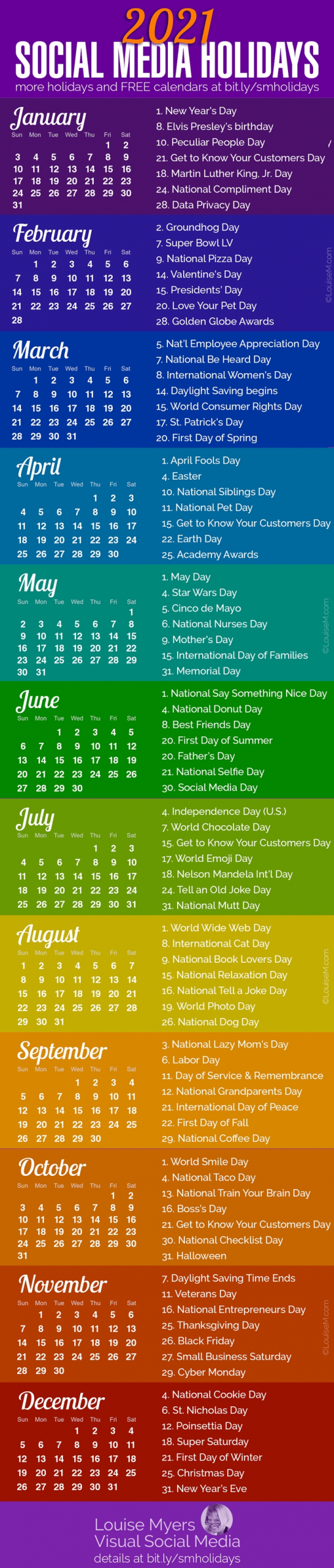 Printable List Of 2021 National Days | Best Calendar Example