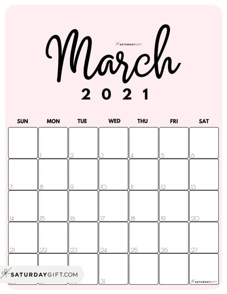 Pick Printable Monthly Calander 2021 No Download