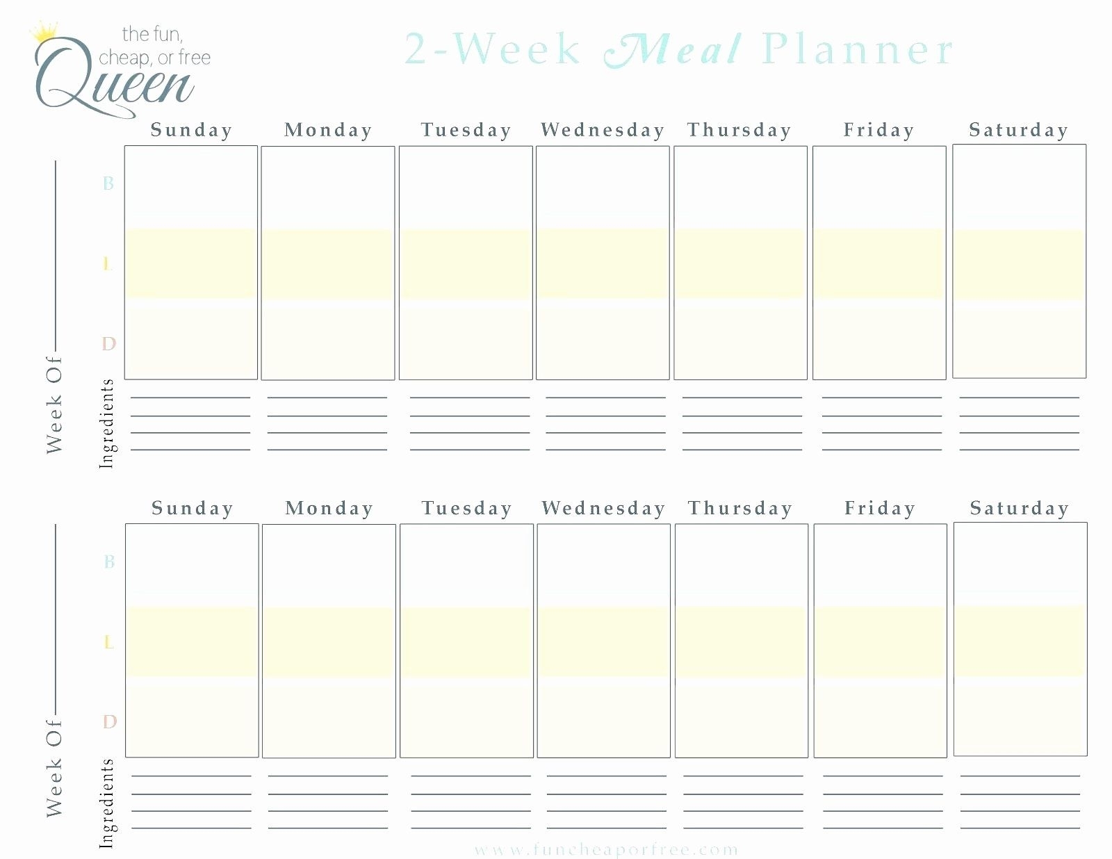 Pick Printable Two Week Calendar
