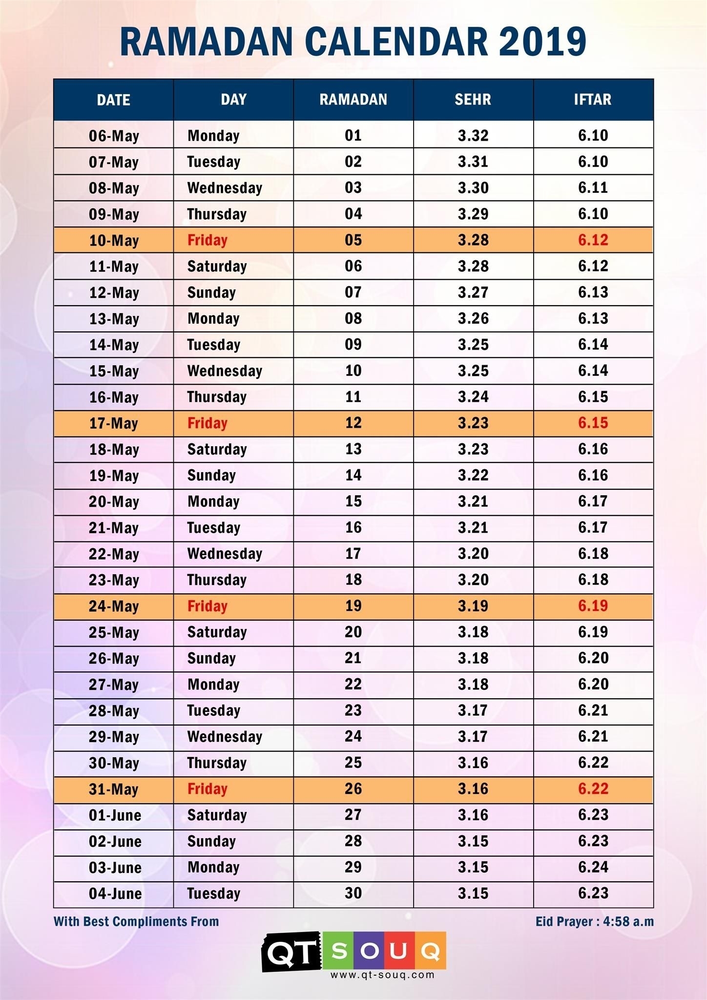 Pick Ramadan Future Dates